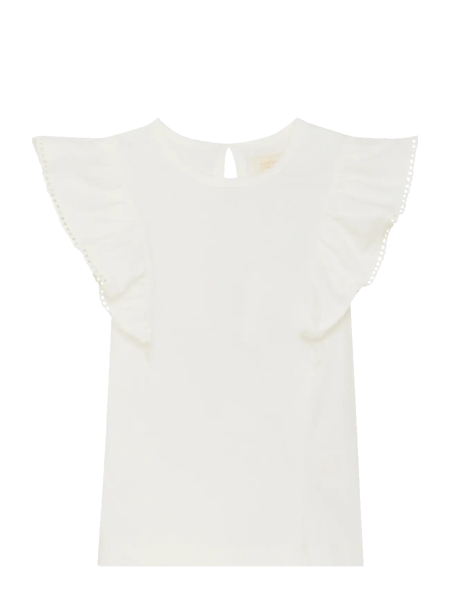 Creamie - Top NS Flounce - kortærmede t-shirts - cloud - 1