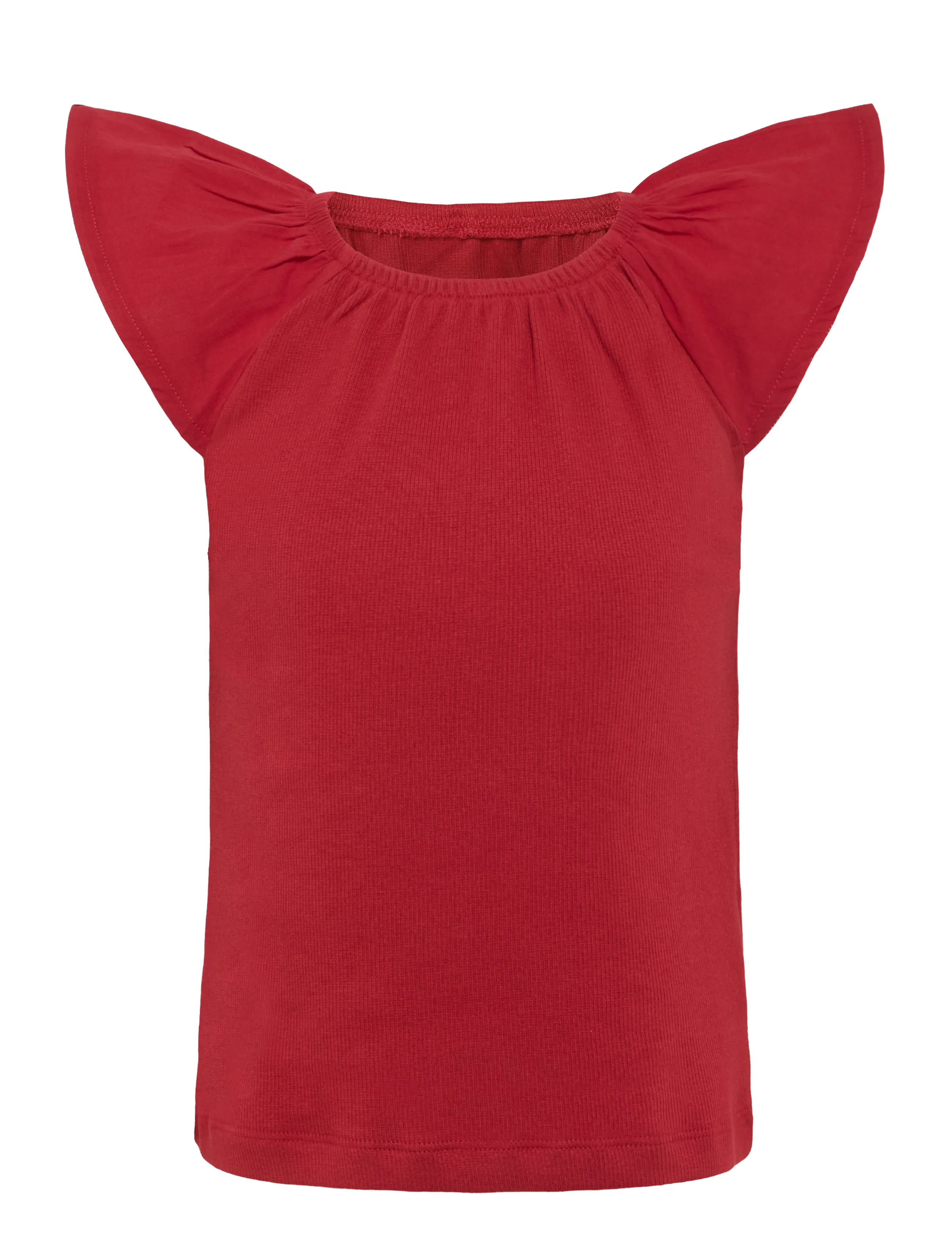 Creamie Top Ss Rib, 164, T-shirts, Rot - Short-sleeved, Kinder