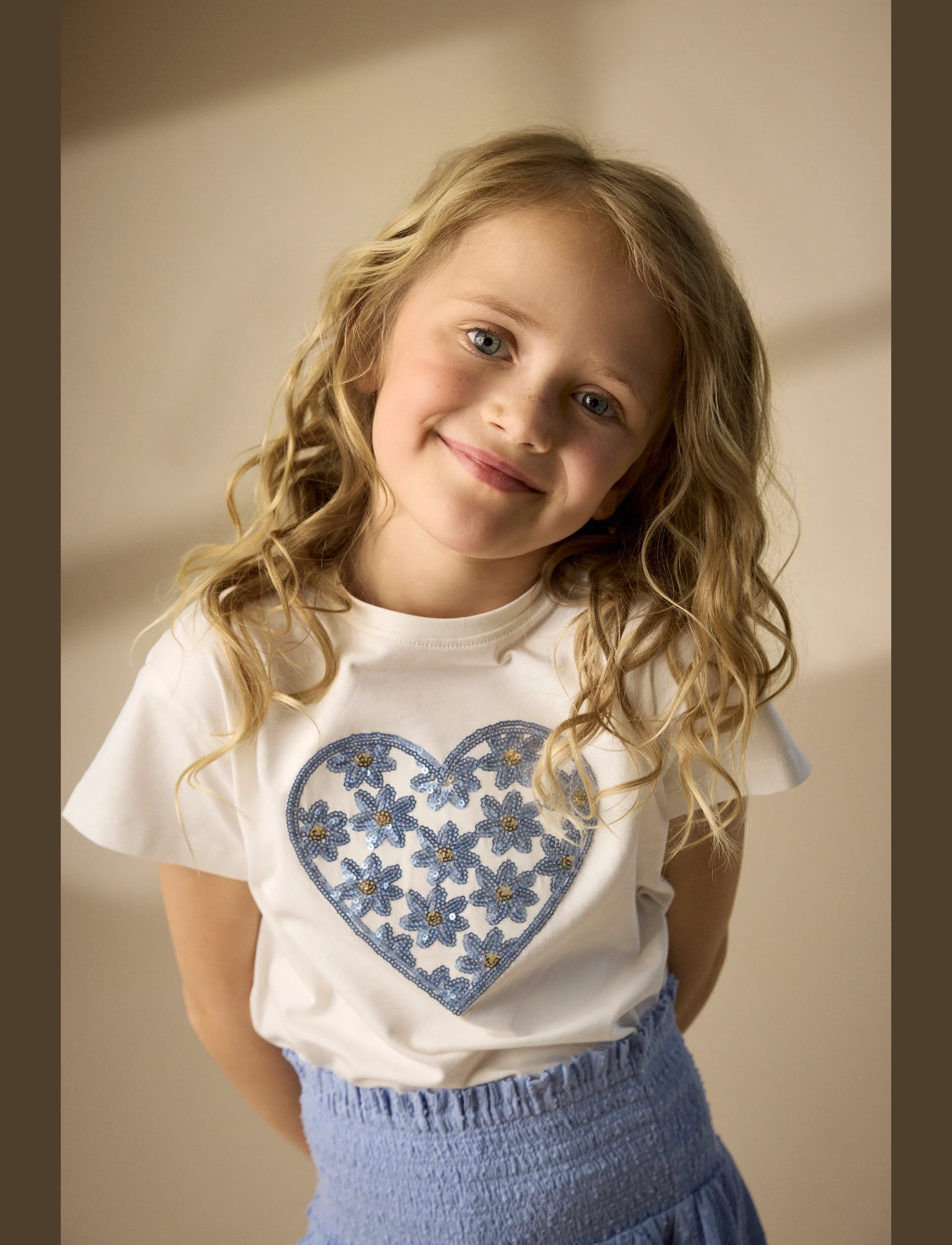 Creamie T-Shirt Ss, 122, T-shirts, Blau - Short-sleeved, Kinder