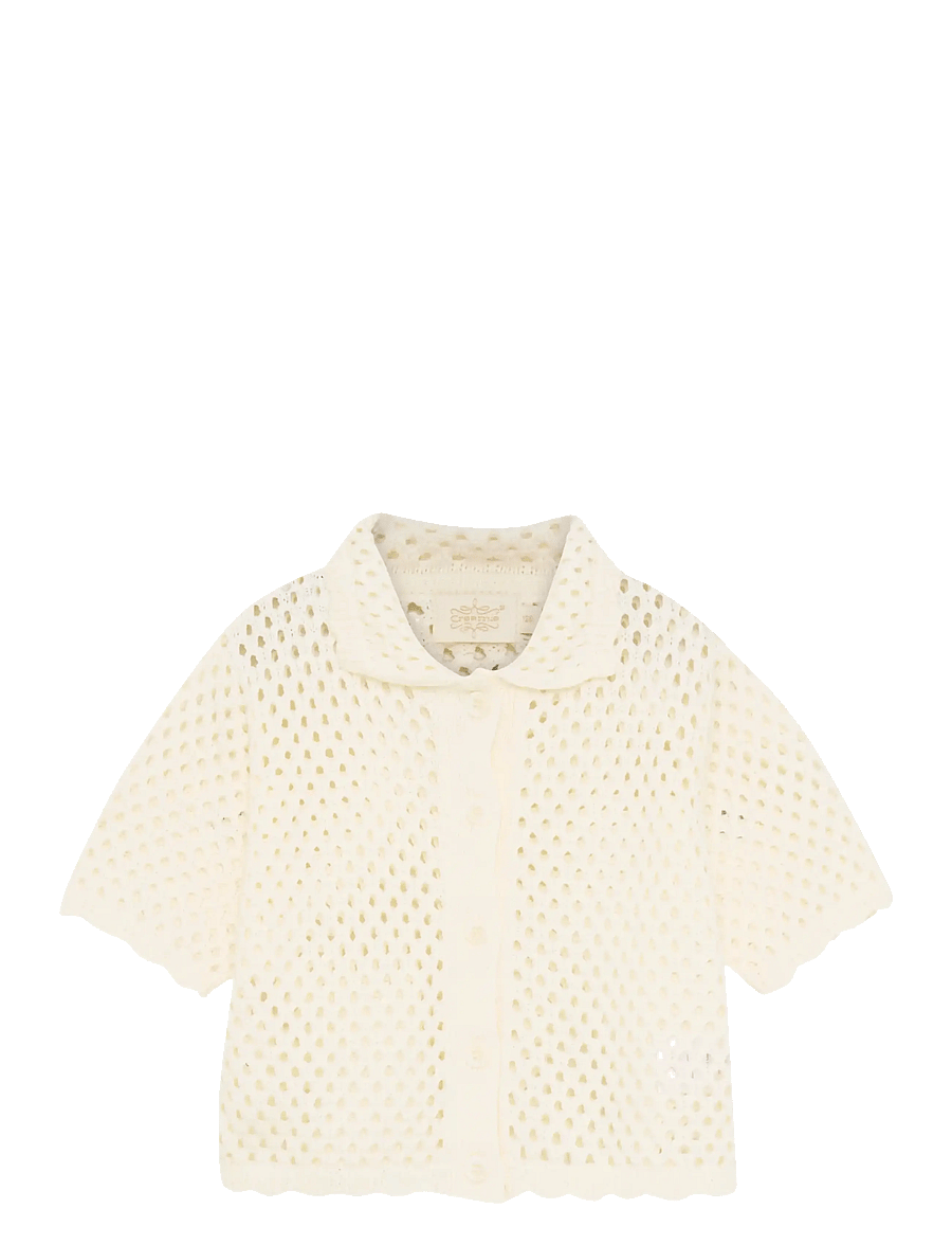 Creamie - Cardigan SS Cotton - koftor - buttercream - 0