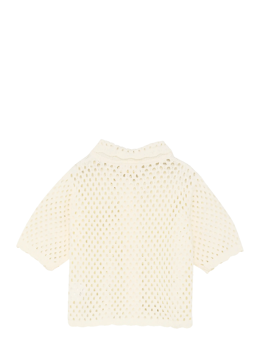Creamie - Cardigan SS Cotton - koftor - buttercream - 1