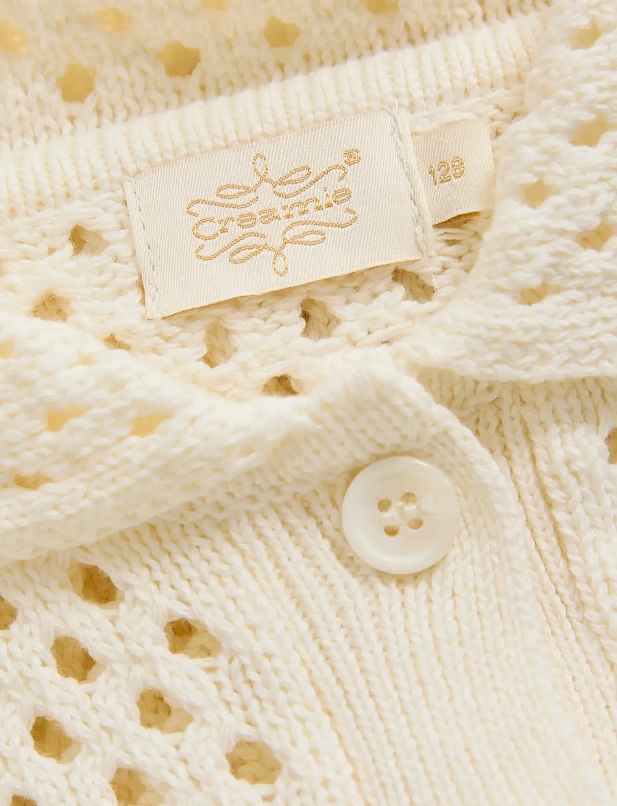 Creamie - Cardigan SS Cotton - koftor - buttercream - 2
