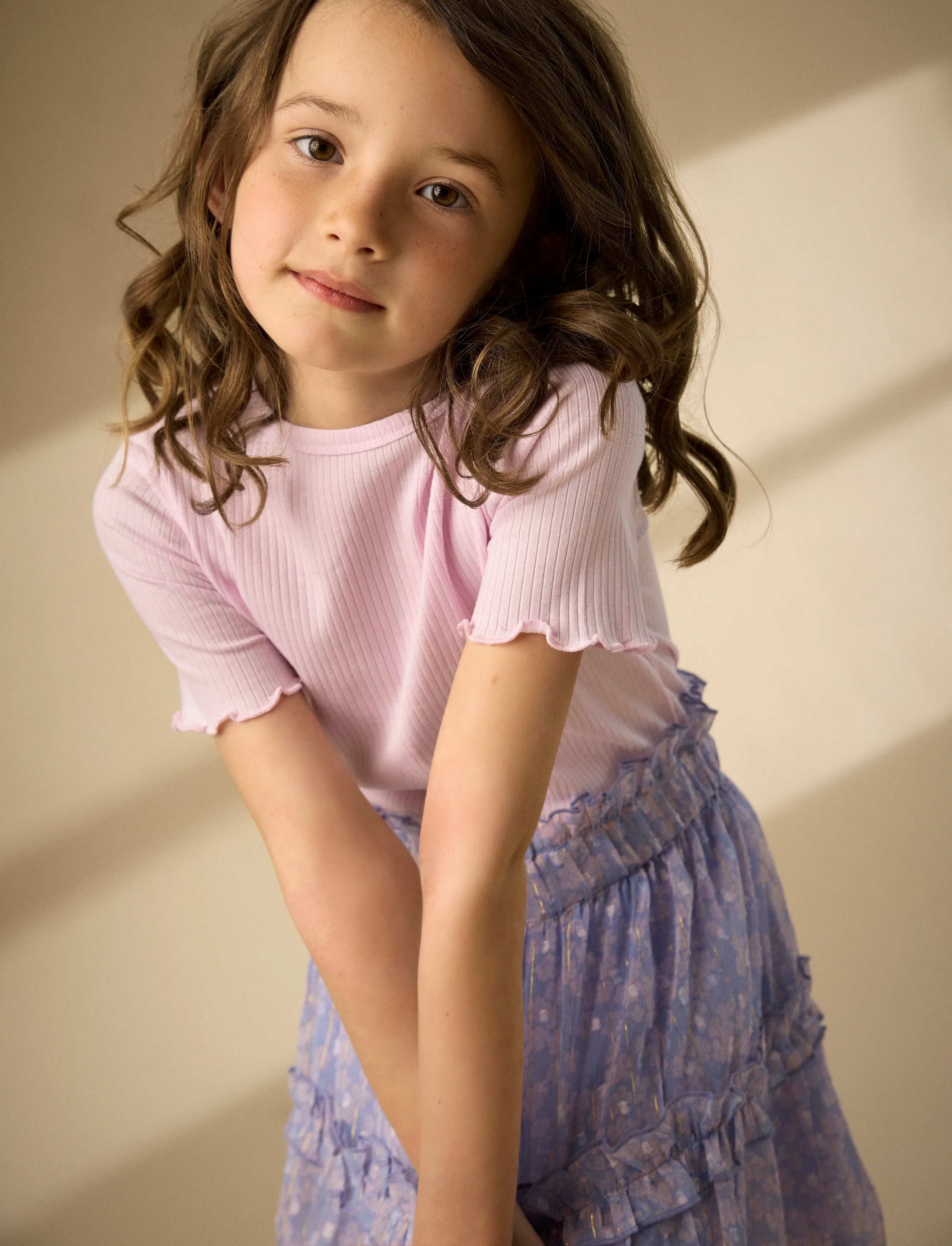 Creamie Skirt Lurex Stripe - Midi-Röcke - HEATHER / purple