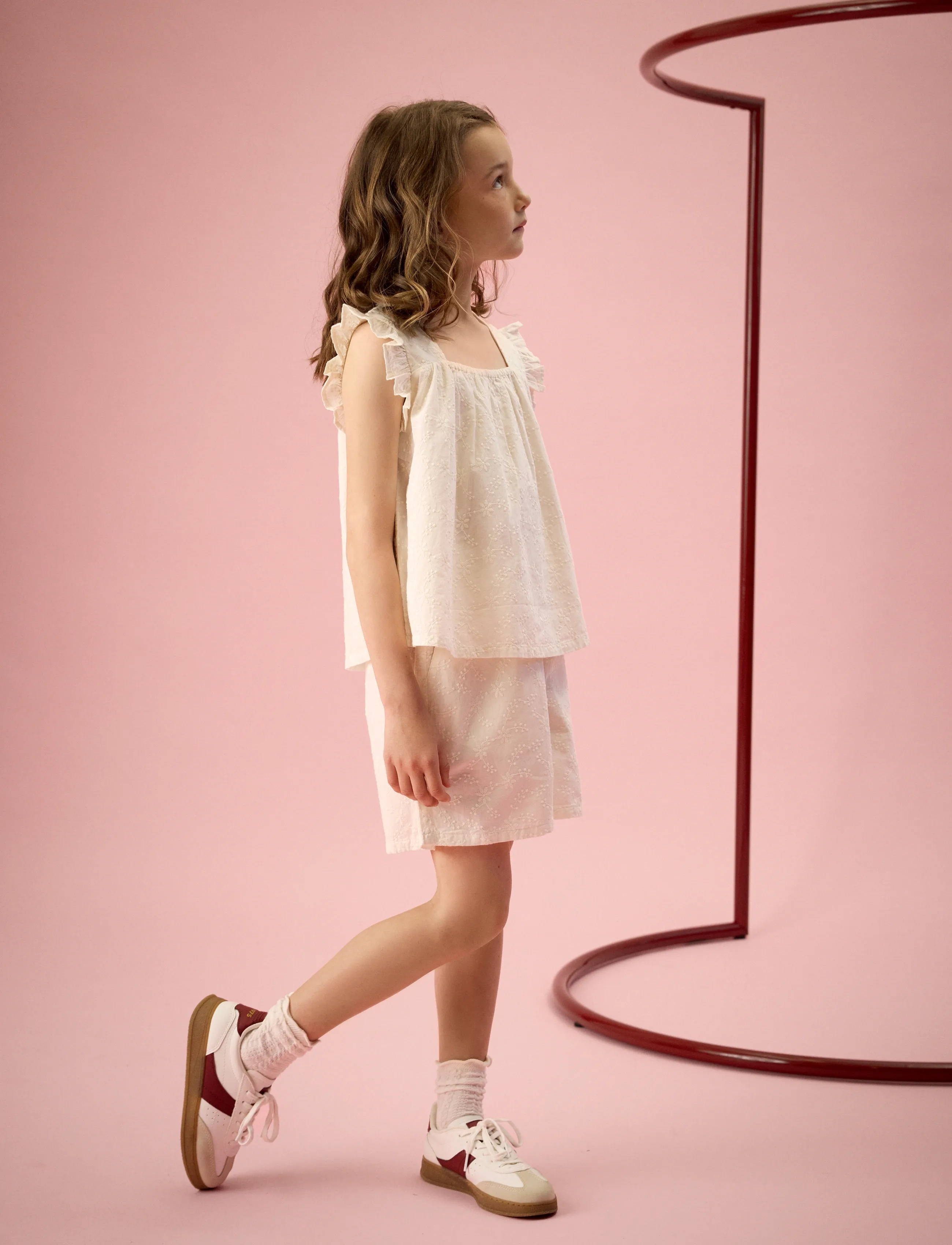 Creamie Shorts Embroidery, 122, Cream, Shorts > Afslappede Shorts, Børn