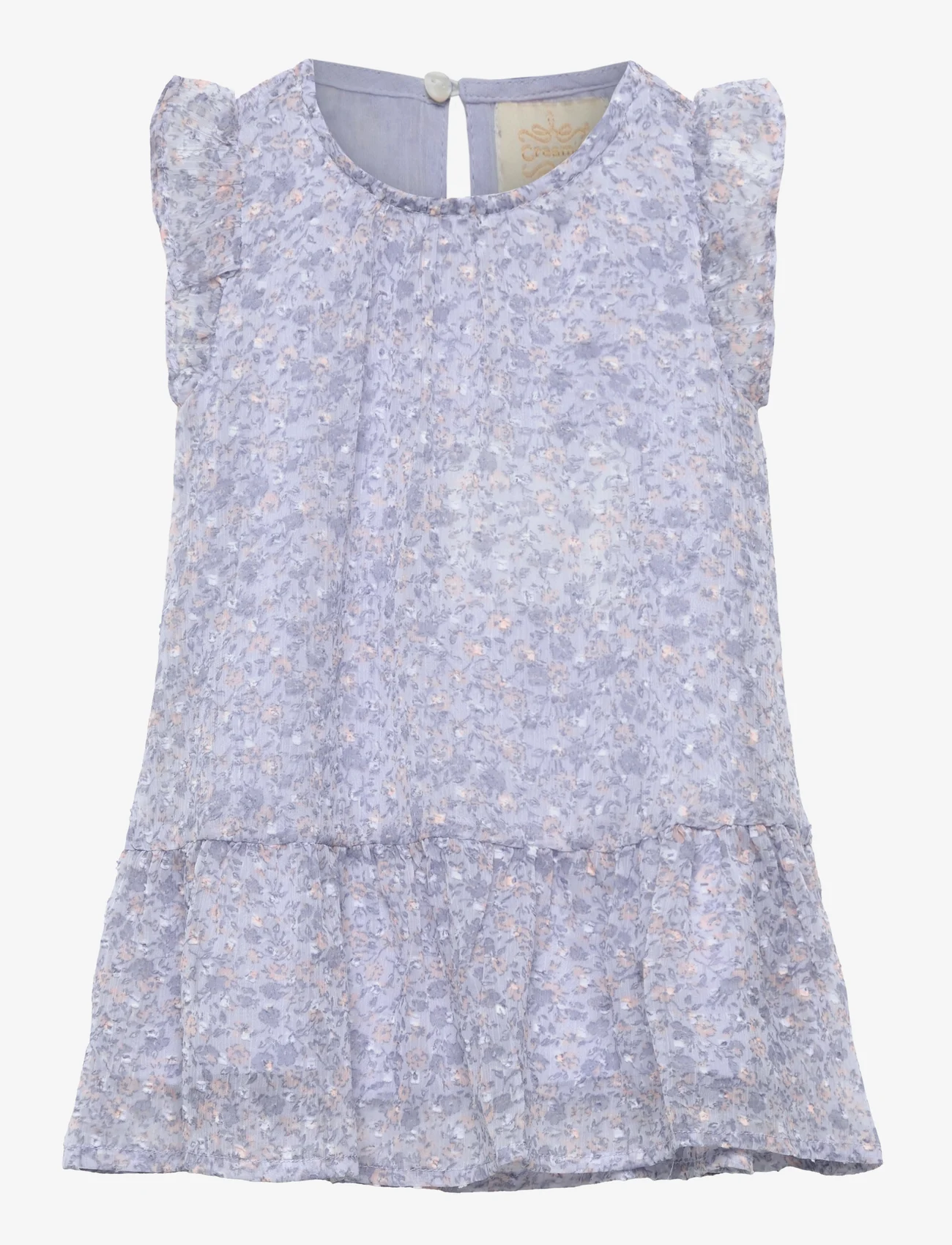Creamie - Dress Flower Dobby - lühikeste varrukatega vabaaja kleidid - xenon blue - 0