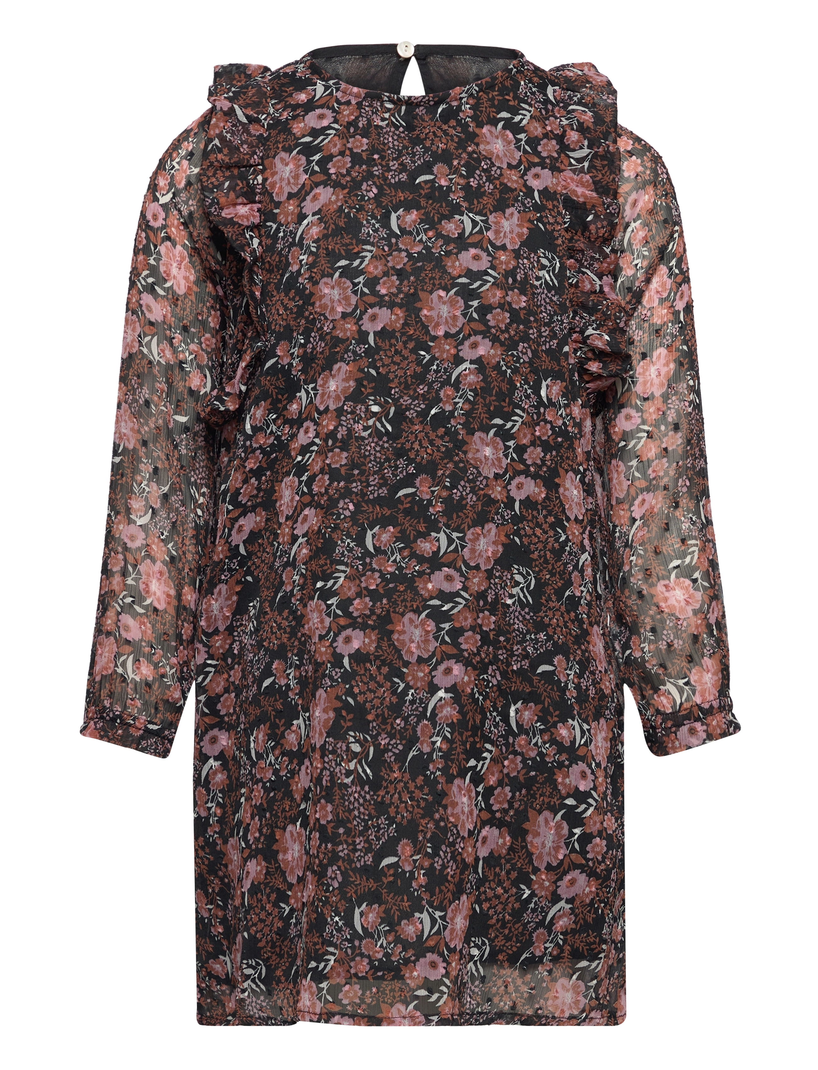 Creamie Dress Flower Dobby - Kläder - BLACK / black