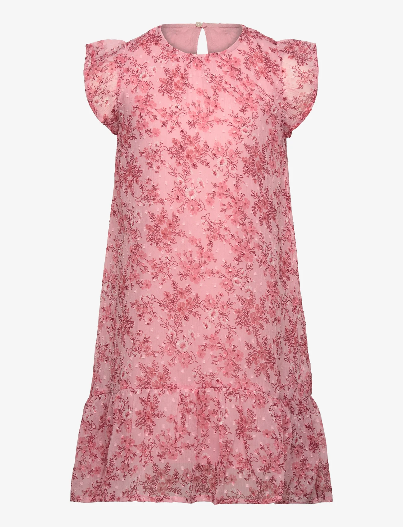 Creamie - Dress Flower Dobby - sleeveless casual dresses - peachskin - 0