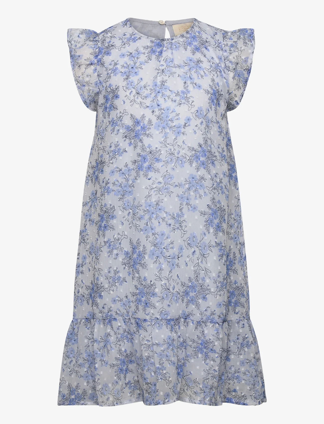 Creamie - Dress Flower Dobby - armeløse hverdagskjoler - xenon blue - 0