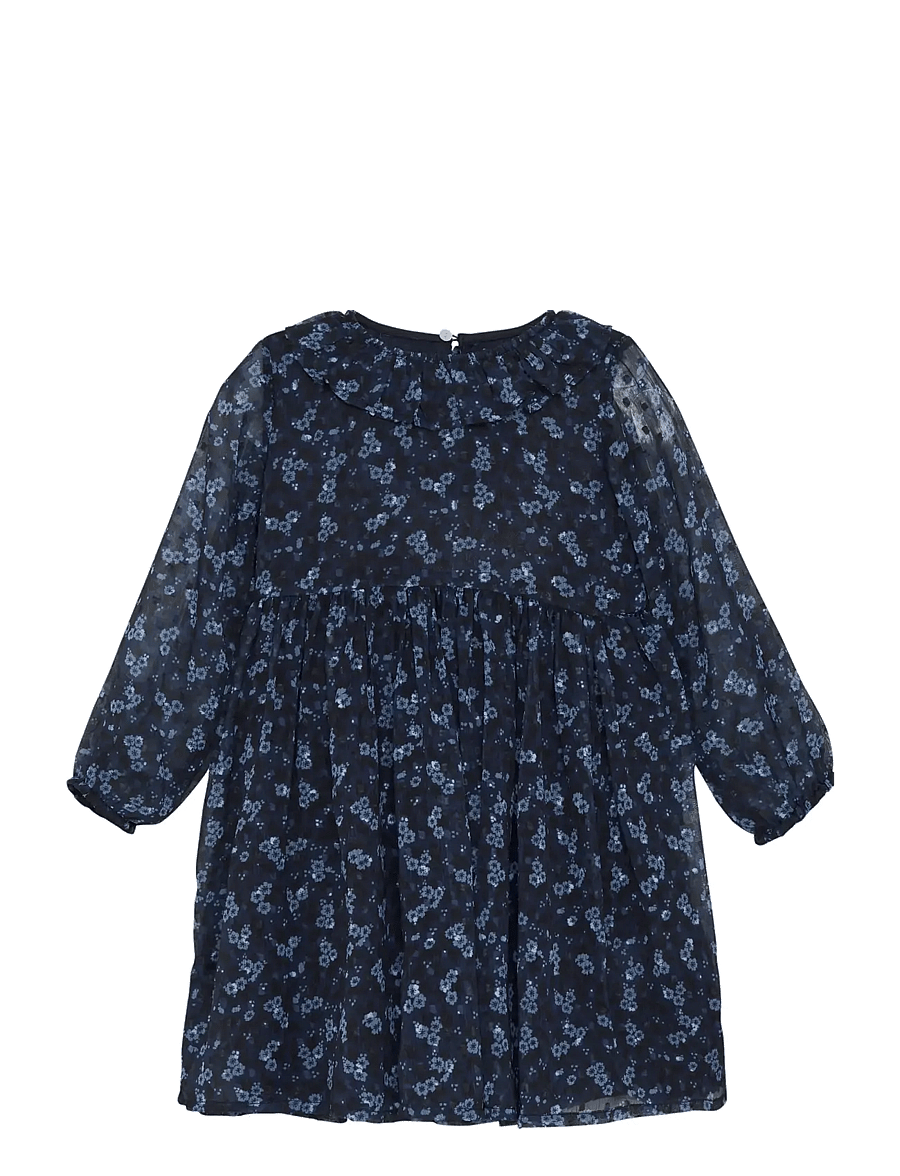 Creamie - Dress Flower Dobby - langärmelige freizeitkleider - bel air blue - 1