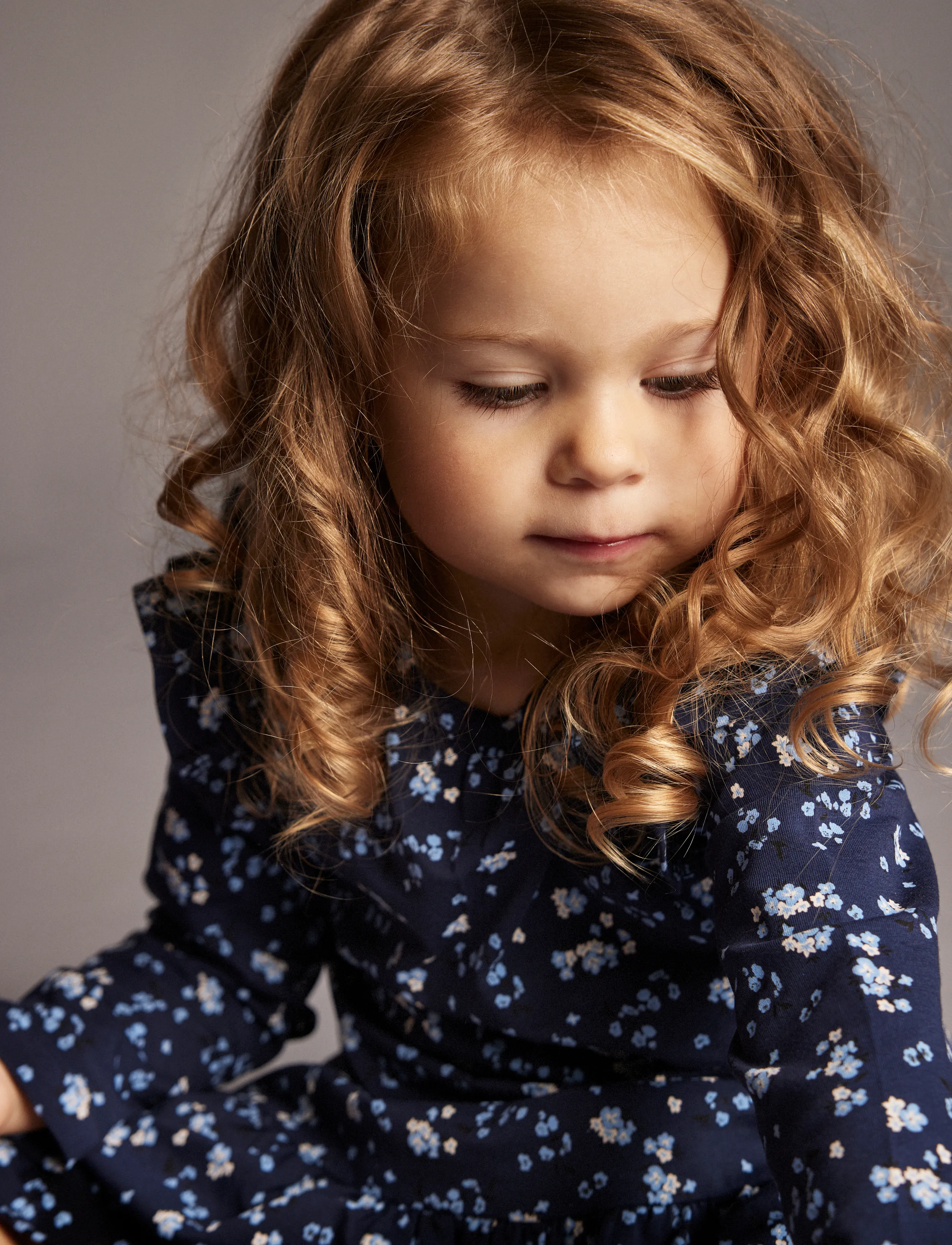 Creamie Dress Flower Dobby, 98, Blue, Fritidskjoler > Fritidskjoler Med Lange Ærmer, Børn