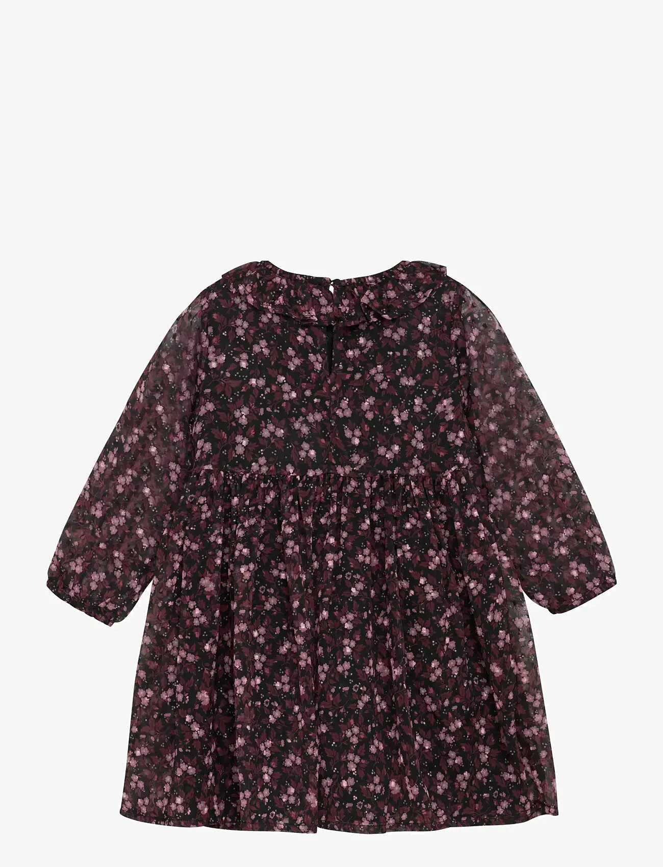 Creamie - Dress Flower Dobby - langærmede hverdagskjoler - black - 1