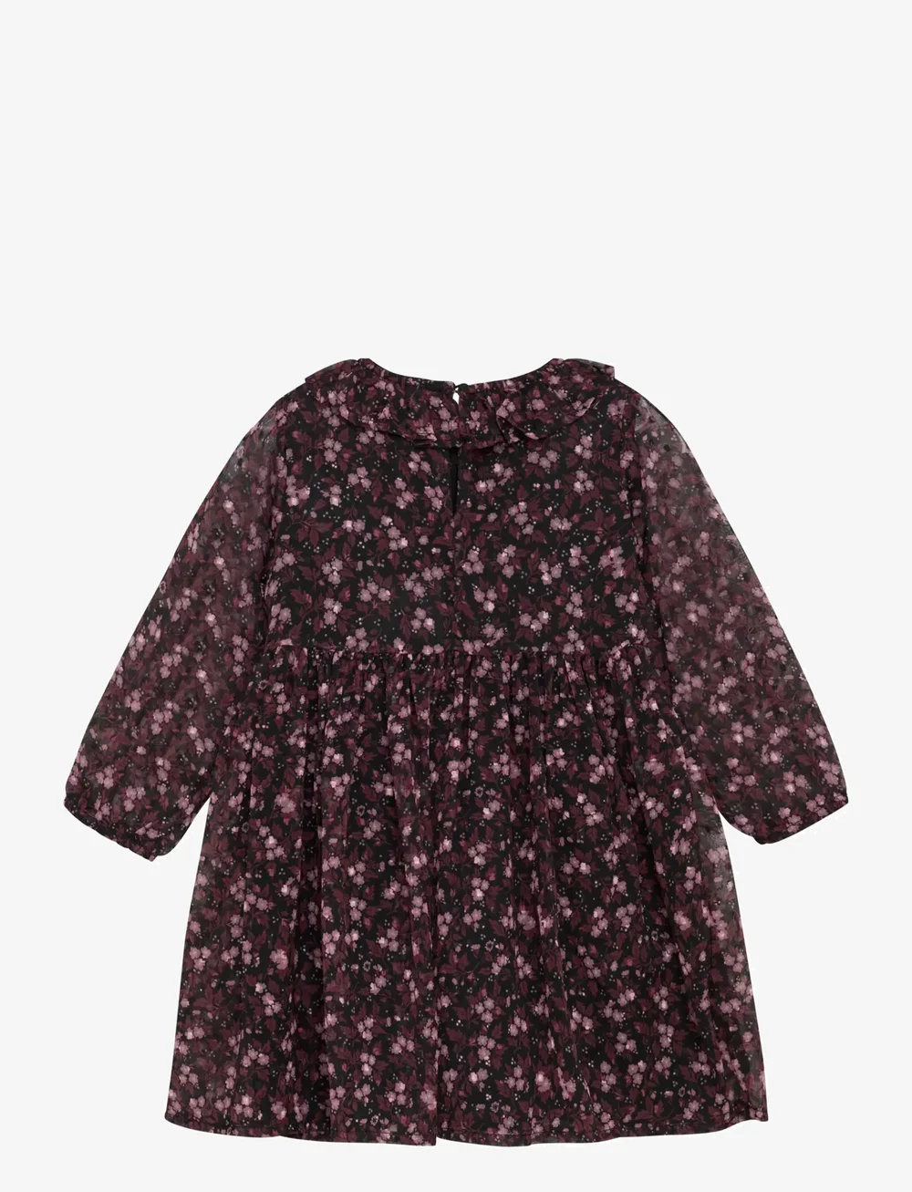 Creamie - Dress Flower Dobby - langærmede hverdagskjoler - black - 1