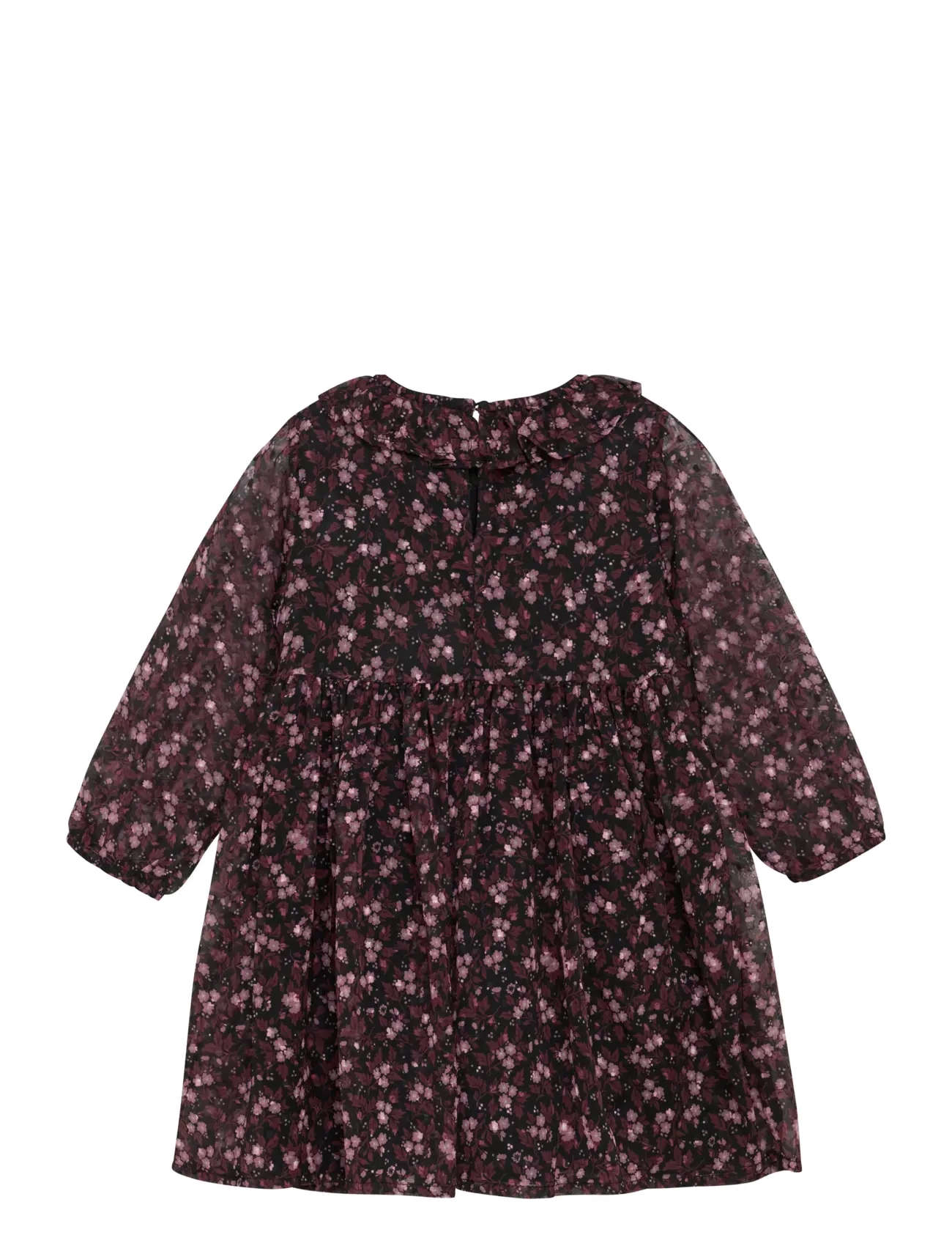 Creamie - Dress Flower Dobby - langerma hversdagskjólar - black - 1