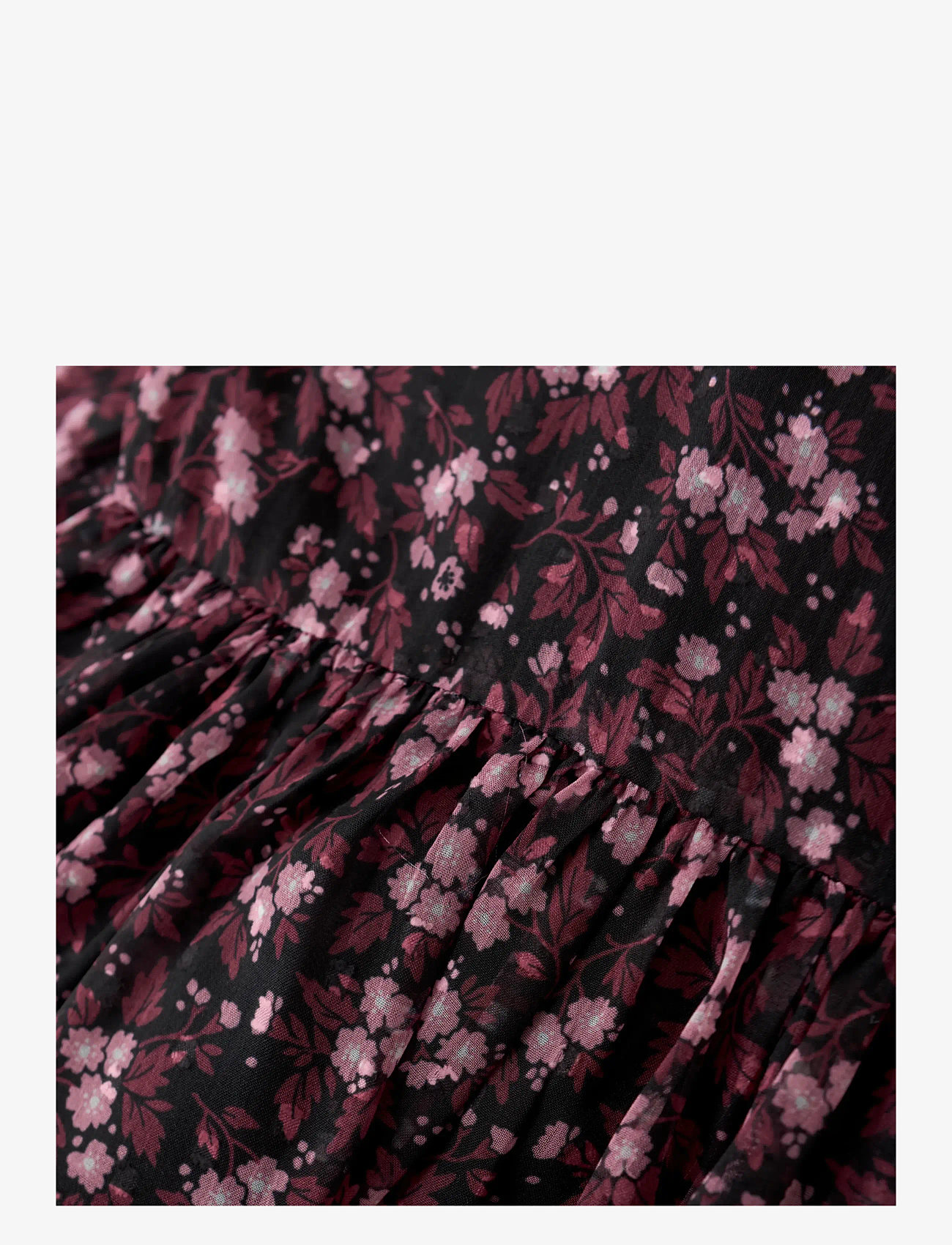 Creamie - Dress Flower Dobby - langærmede hverdagskjoler - black - 2