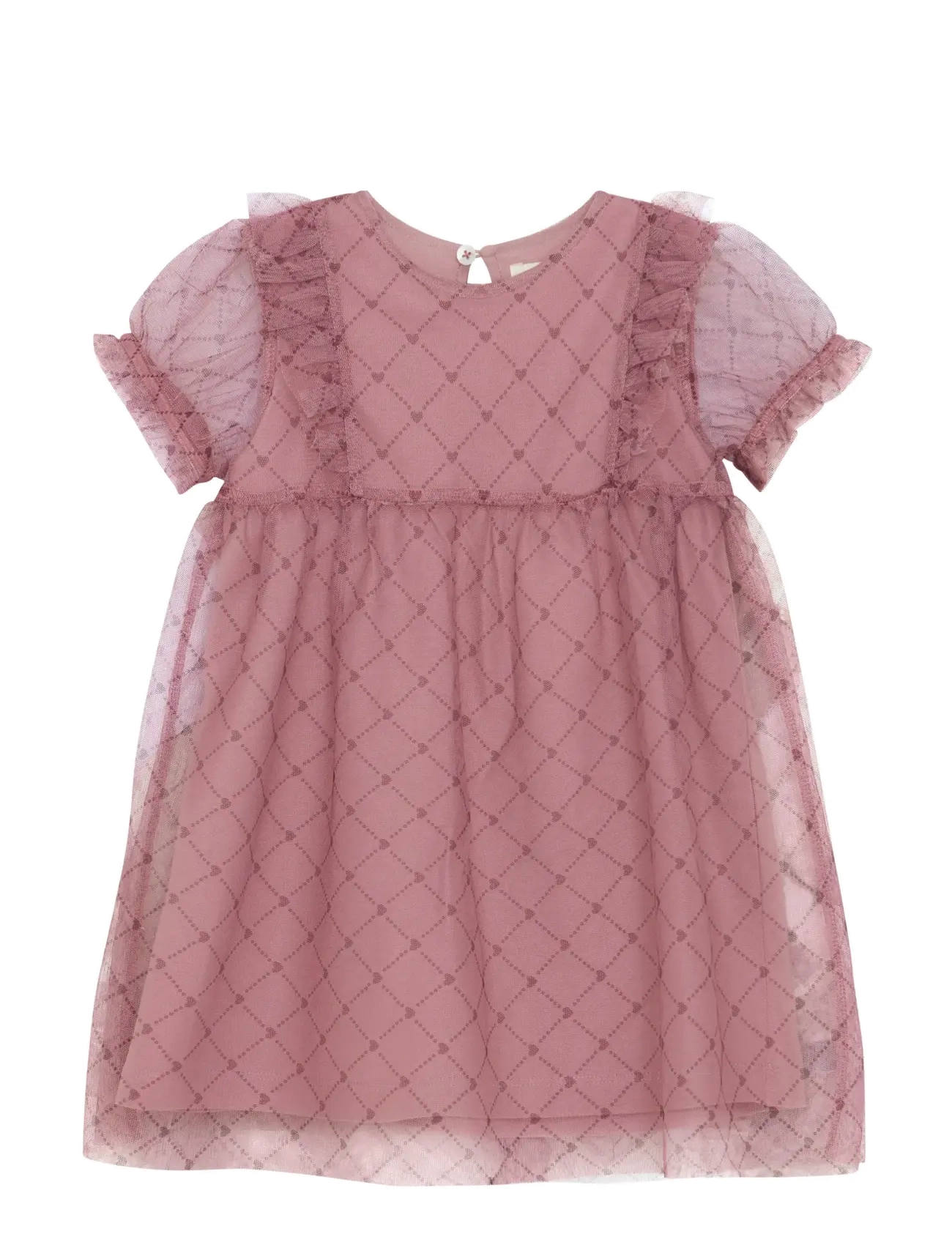 Creamie Dress Heart Mesh, 98, Casual Dresses, Rosa - Short-sleeved Kinder