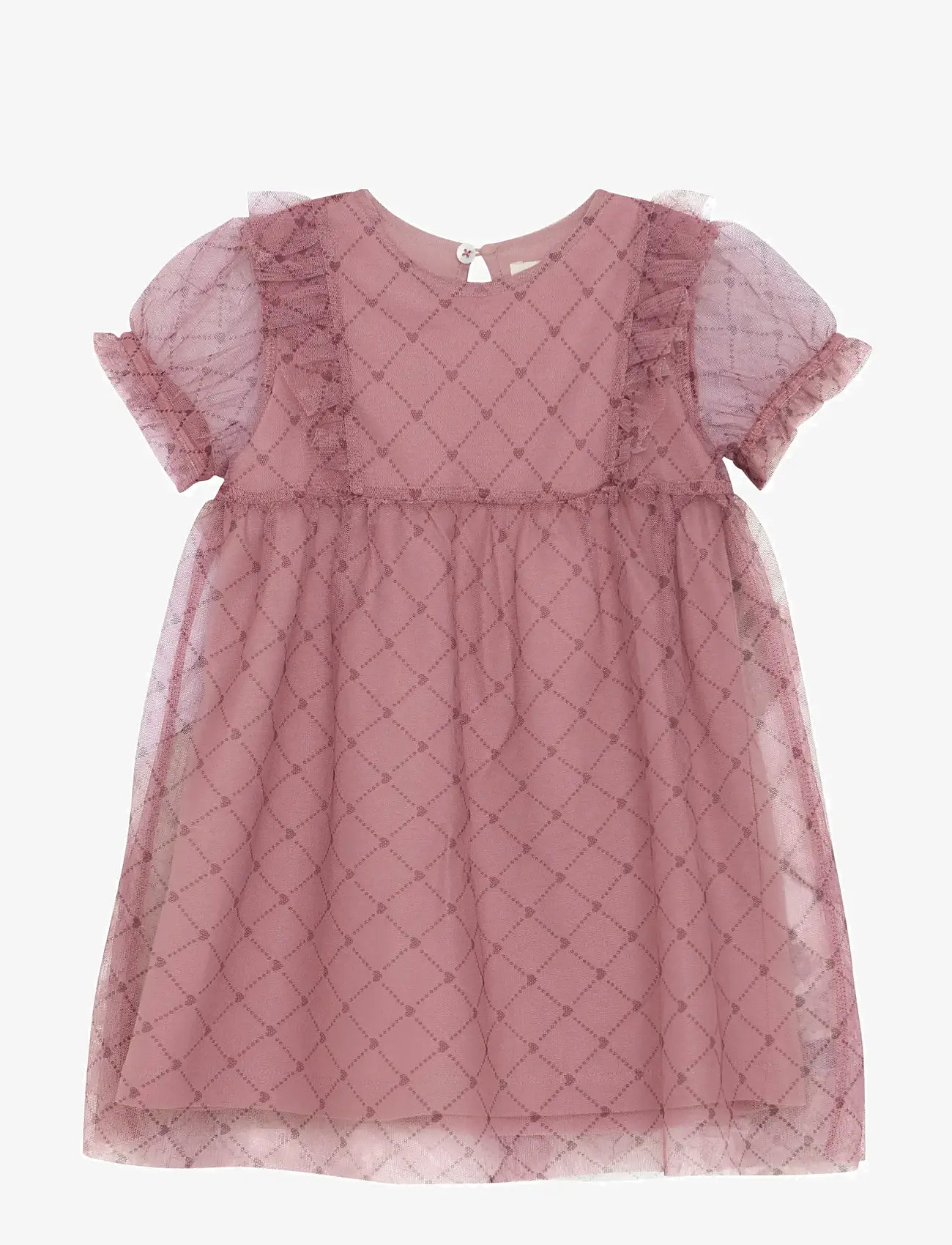 Creamie - Dress Heart Mesh - kurzärmelige freizeitkleider - woodrose - 0