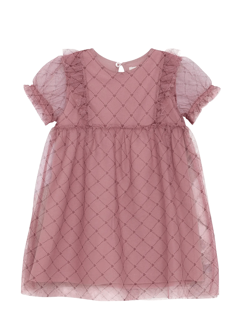 Creamie - Dress Heart Mesh - kurzärmelige freizeitkleider - woodrose - 0