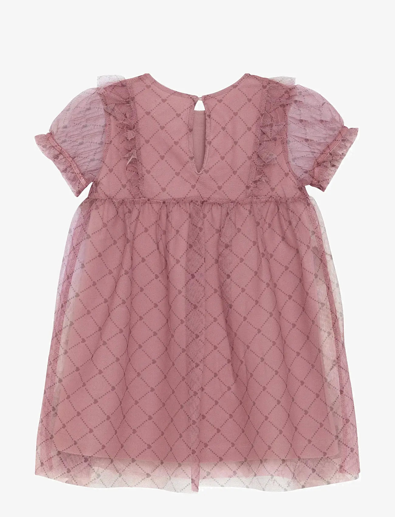 Creamie - Dress Heart Mesh - kurzärmelige freizeitkleider - woodrose - 1