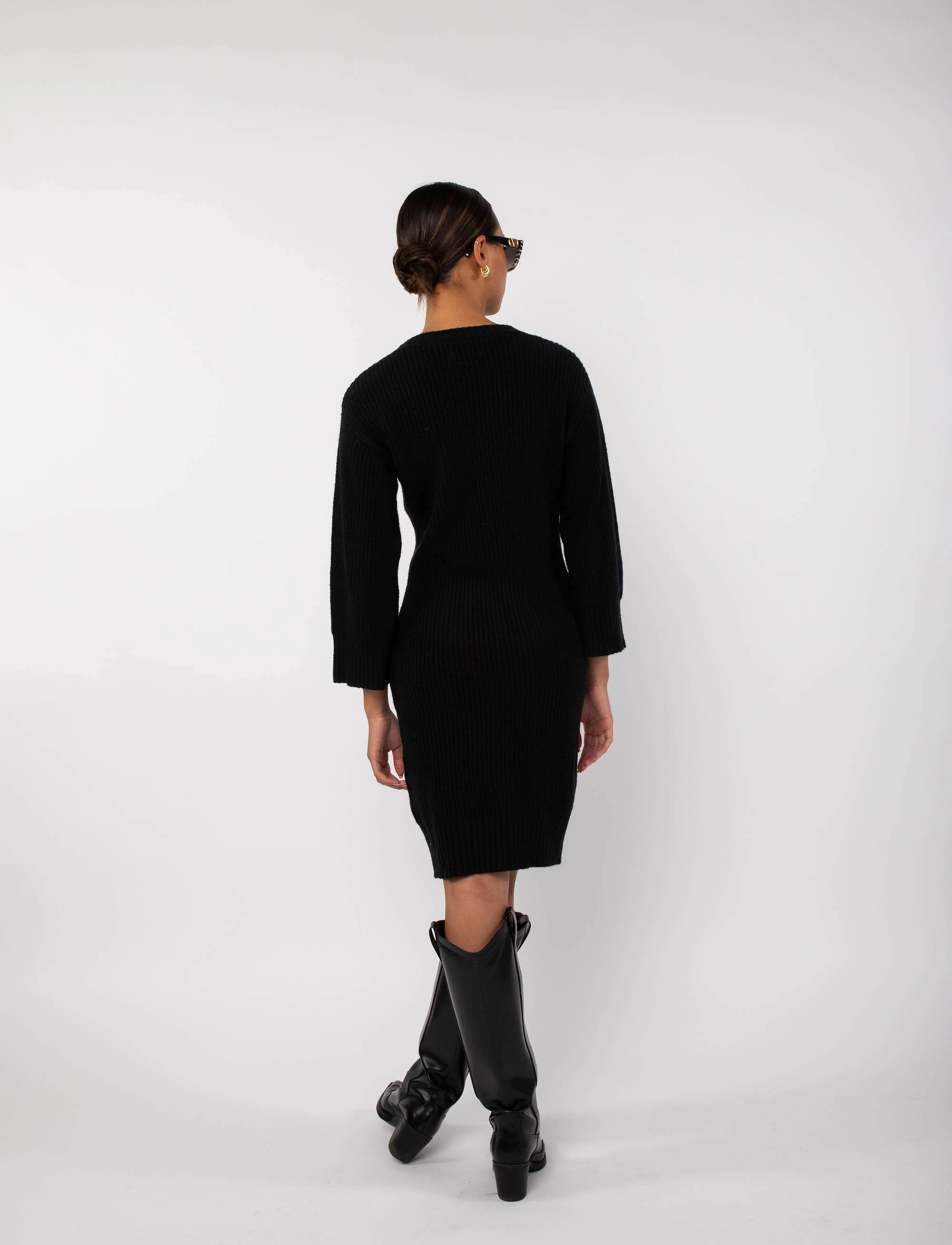 Creative Collective - Evelyn Knit Dress - strikkjoler - black - 3