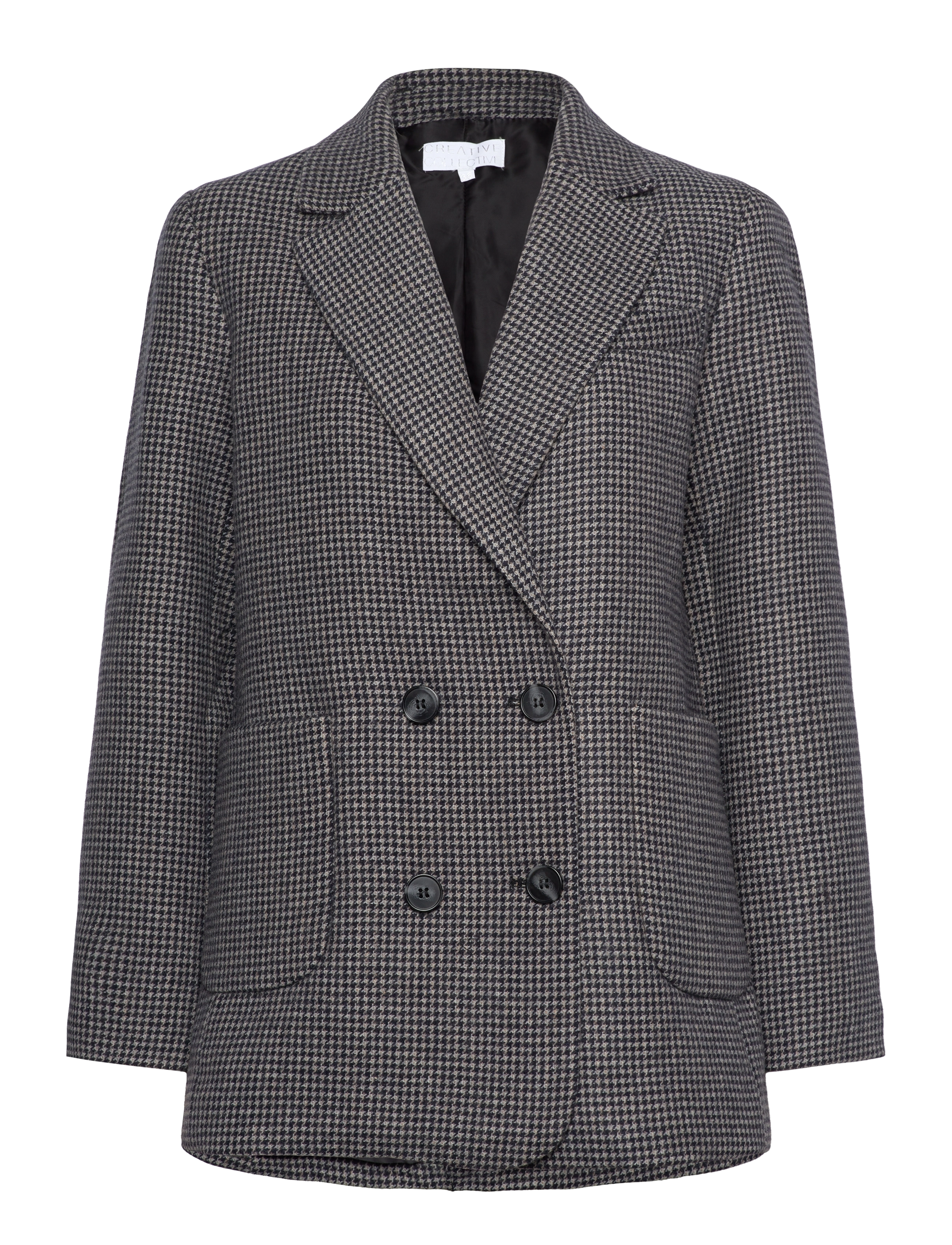 Creative Collective Emma Jacket Check - Tøj - CHECK / black
