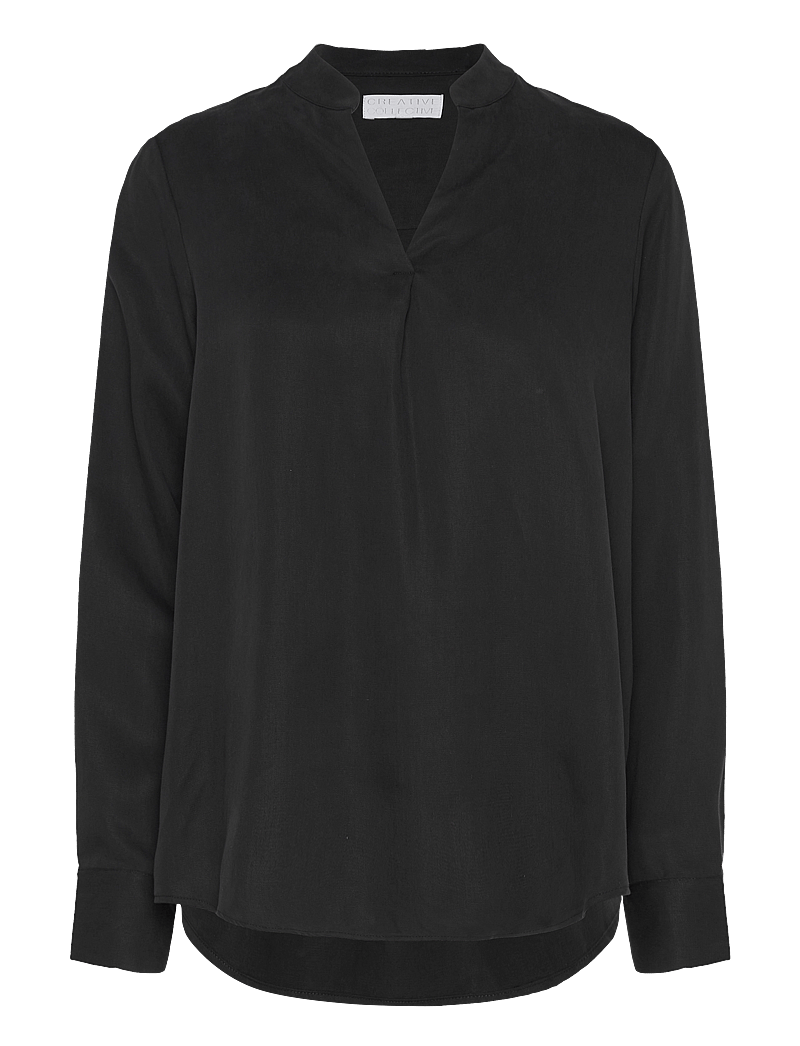 Creative Collective - Marion Blouse - långärmade blusar - black - 0
