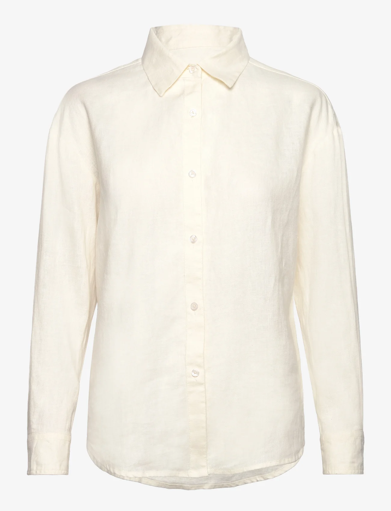Creative Collective - Agnes oversized Linen Shirt - pellavakauluspaidat - white - 0