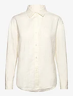 Agnes oversized Linen Shirt - WHITE