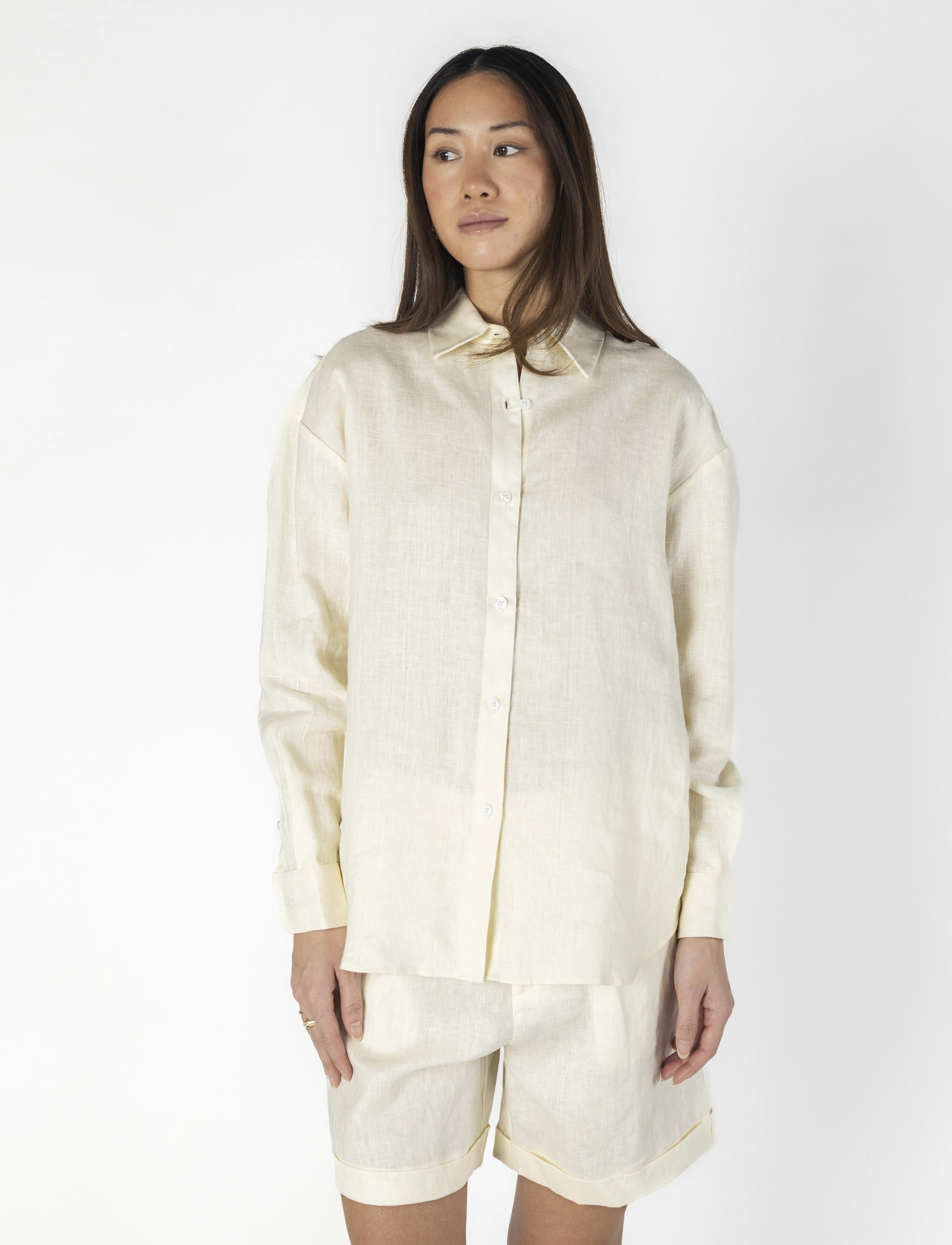 Creative Collective - Agnes oversized Linen Shirt - white - 4
