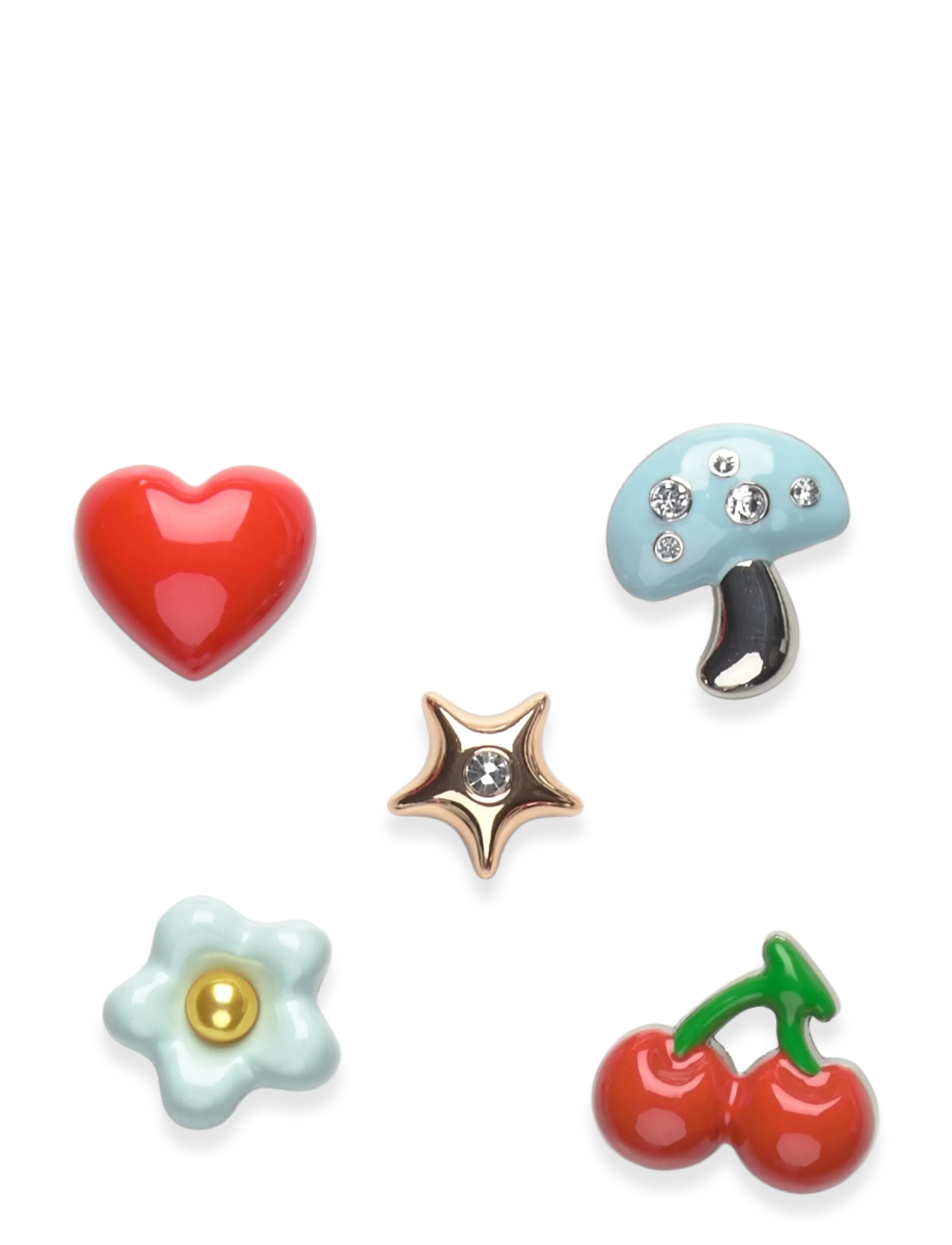 Crocs Puffy Metals 5 Pack - Uus - WHITE / red