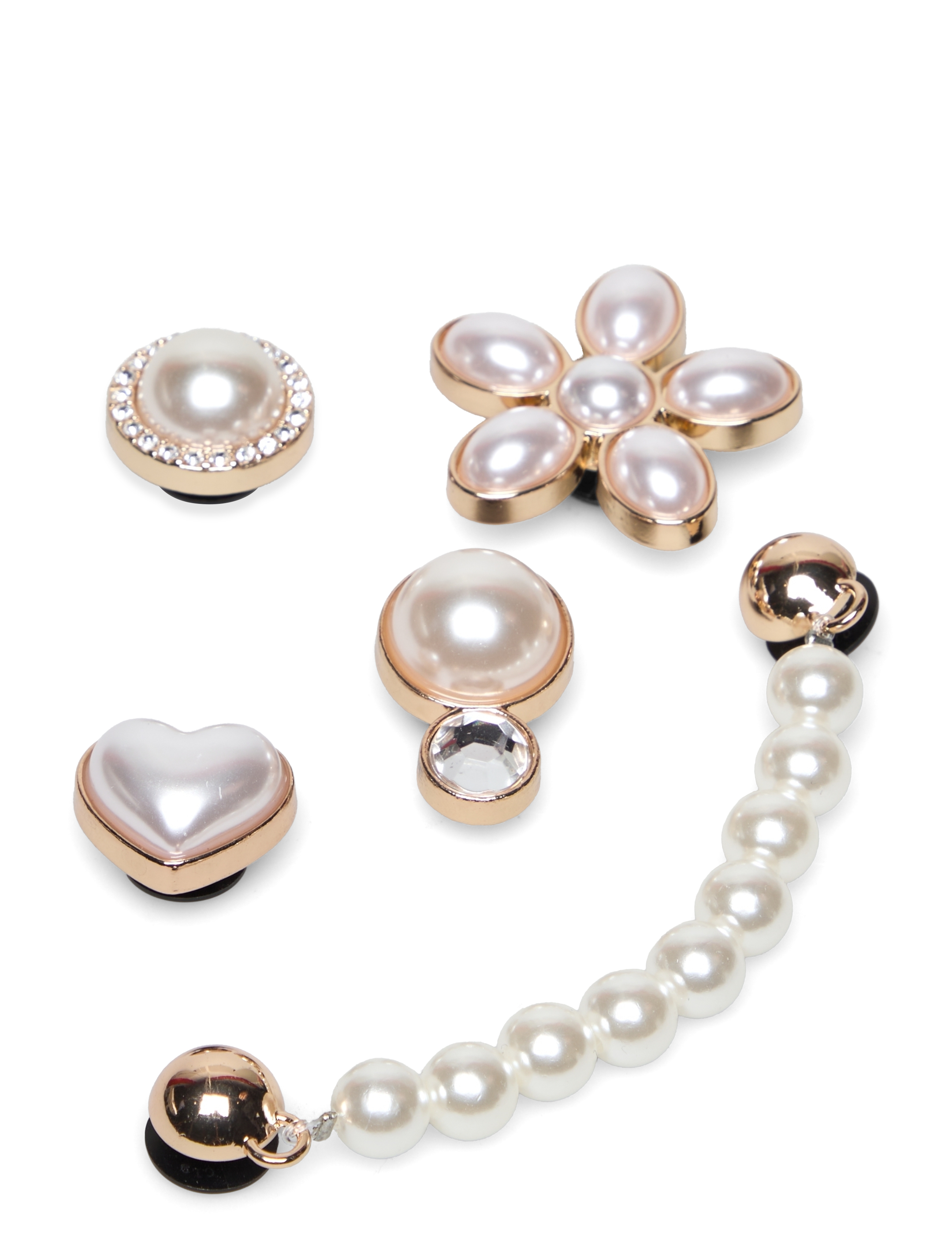 Crocs Dainty Pearl Jewelry 5 Pack, One Size, Silver, Sko > Skotilbehør, Herre