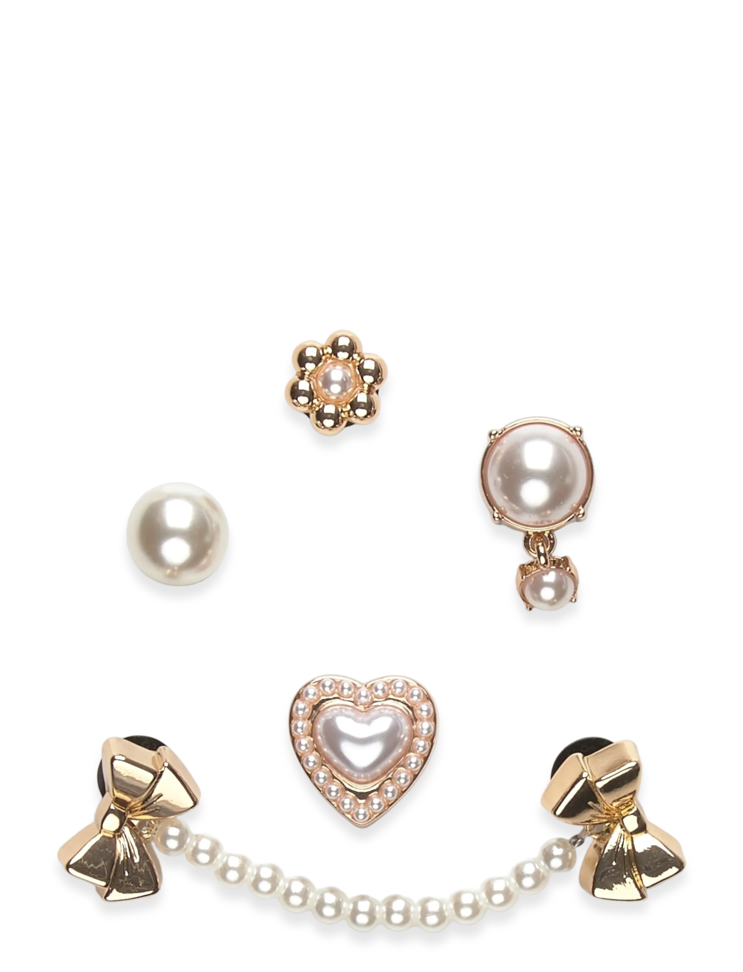 Crocs Pearly Gold 5 Pack - Schuhzubehör - WHITE / gold