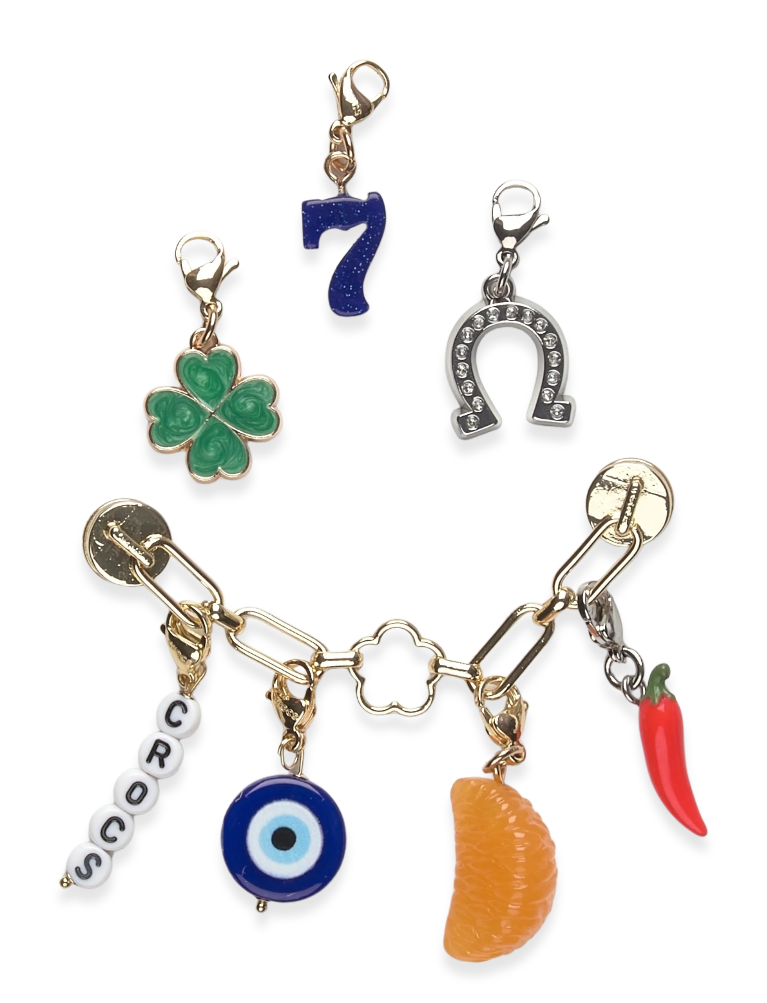 Crocs Adjustable Charm Chain Lucky - Jalanõud - WHITE / multi
