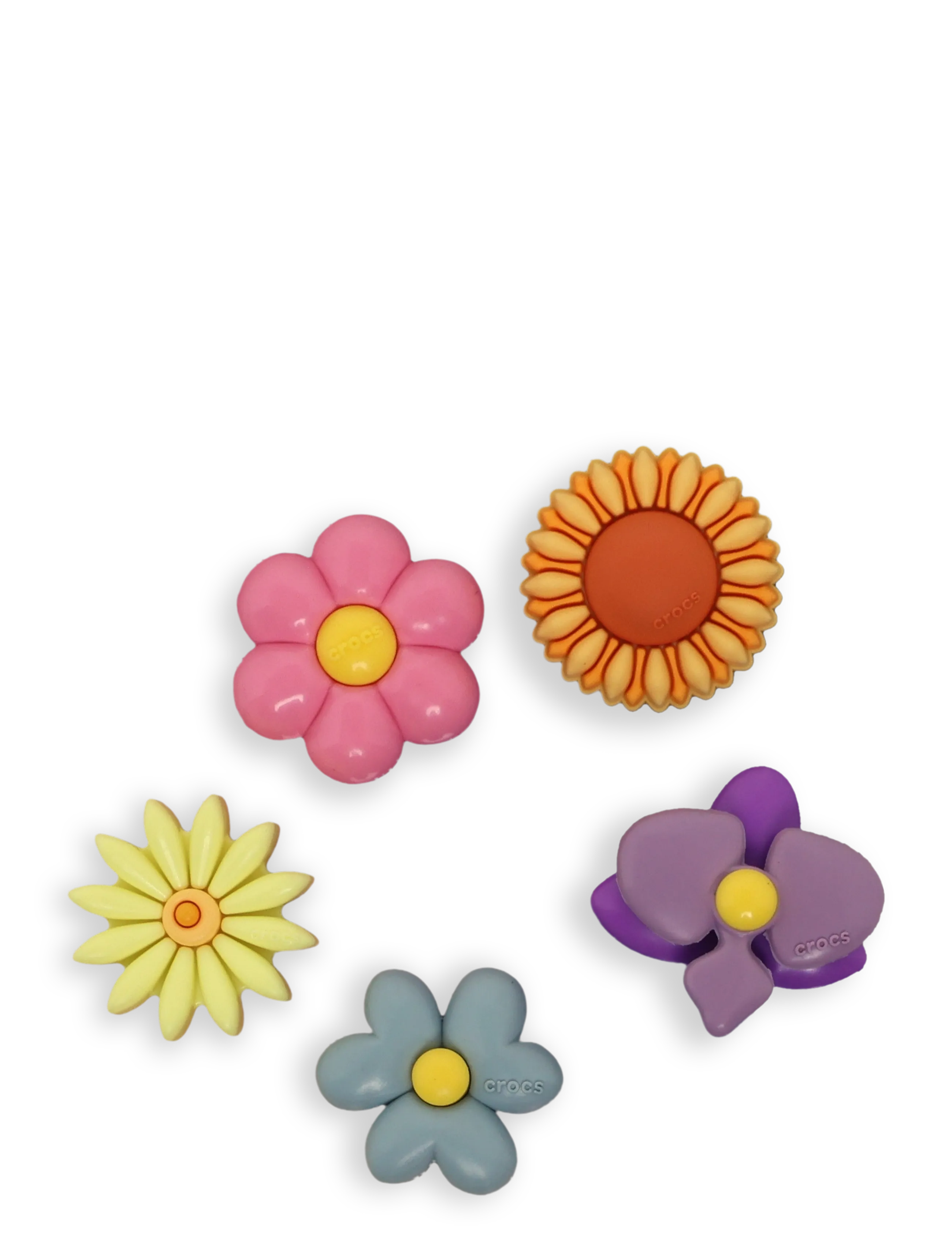 Crocs Puffy Flowers 5 Pack - Crocs - WHITE / multi
