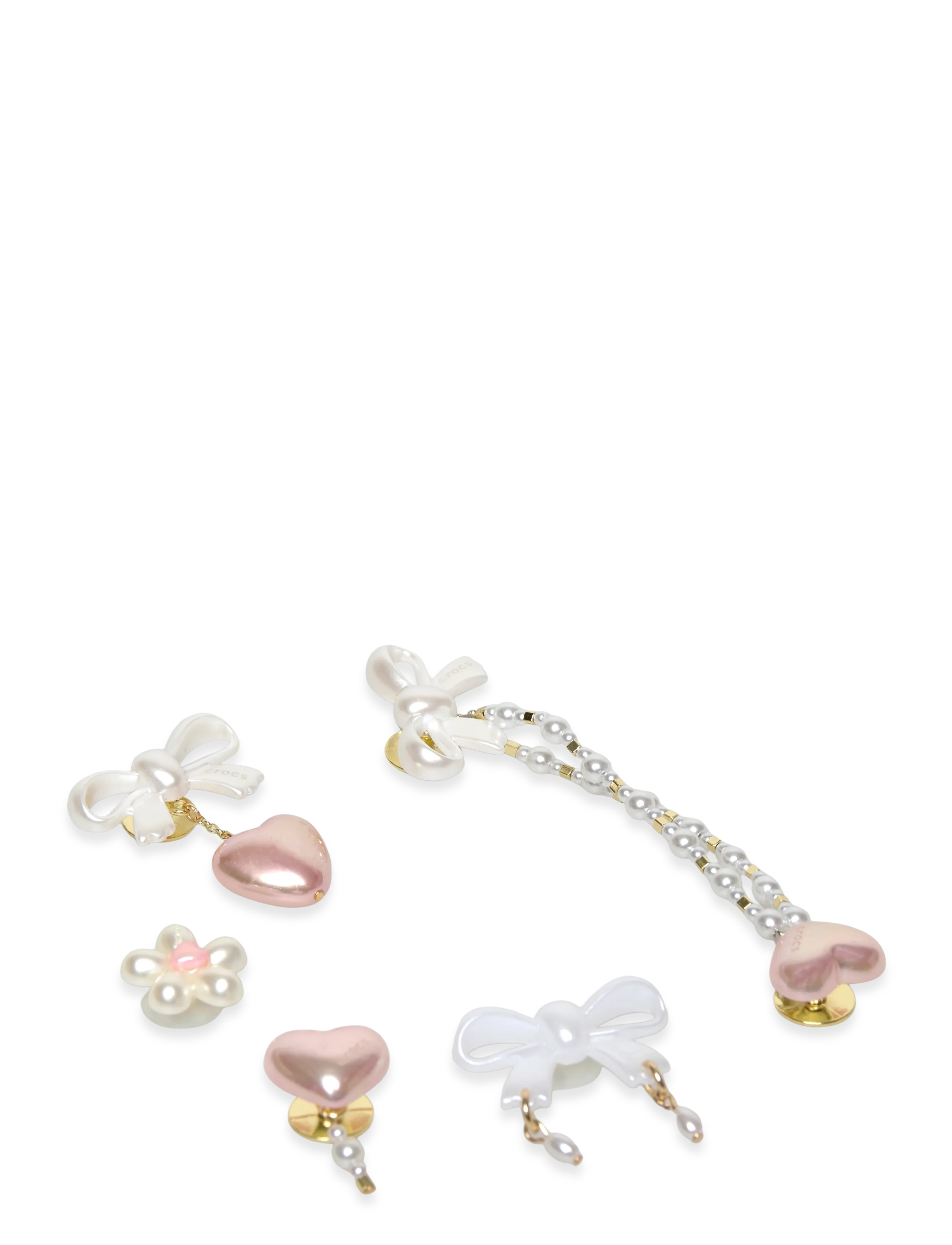 Crocs Bow and Pink Heart 5 Pack - Crocs - WHITE / white