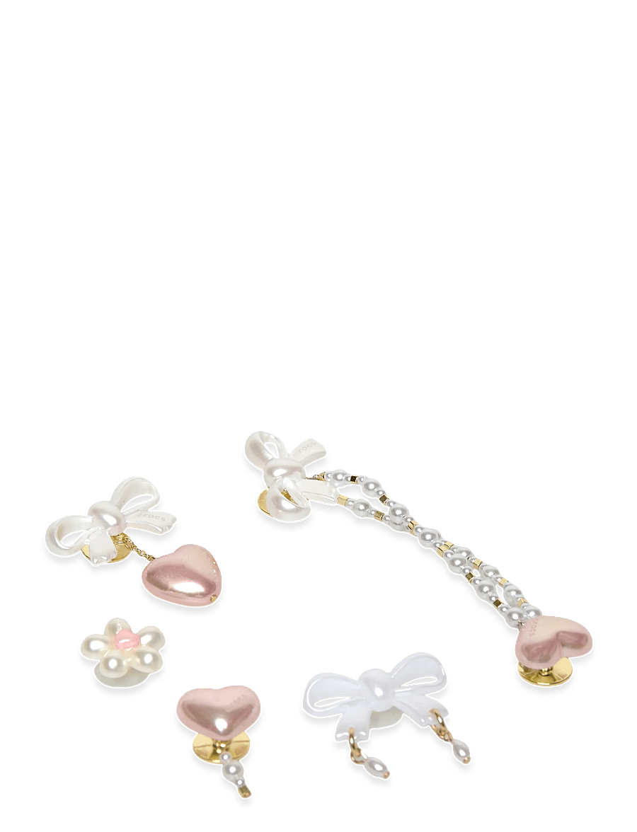 Crocs - Bow and Pink Heart 5 Pack - jalatsite tarvikud - white - 0