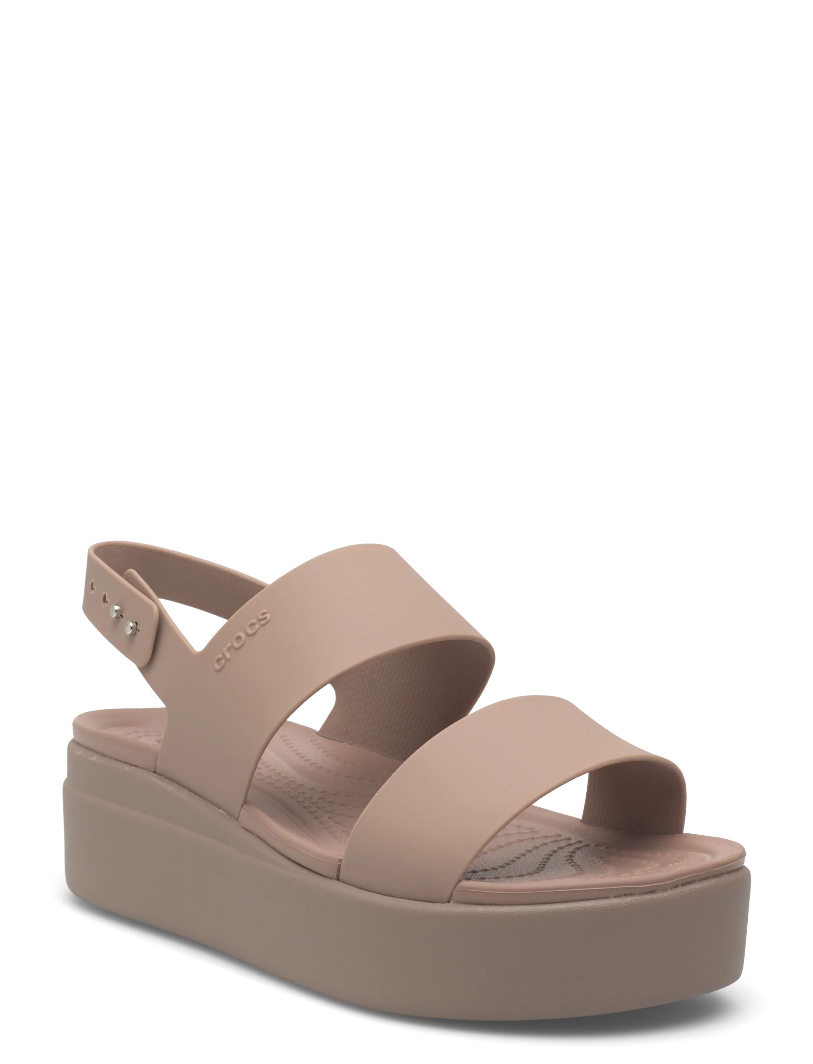 Crocs Brooklyn Low Wedge - Højhælede sko - LATTE/MUSHROOM / beige