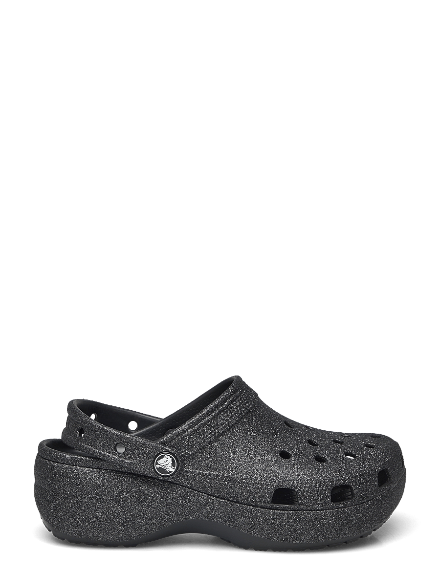 Crocs - Classic Platform Glitter ClogW - sandały na platformie - black - 1