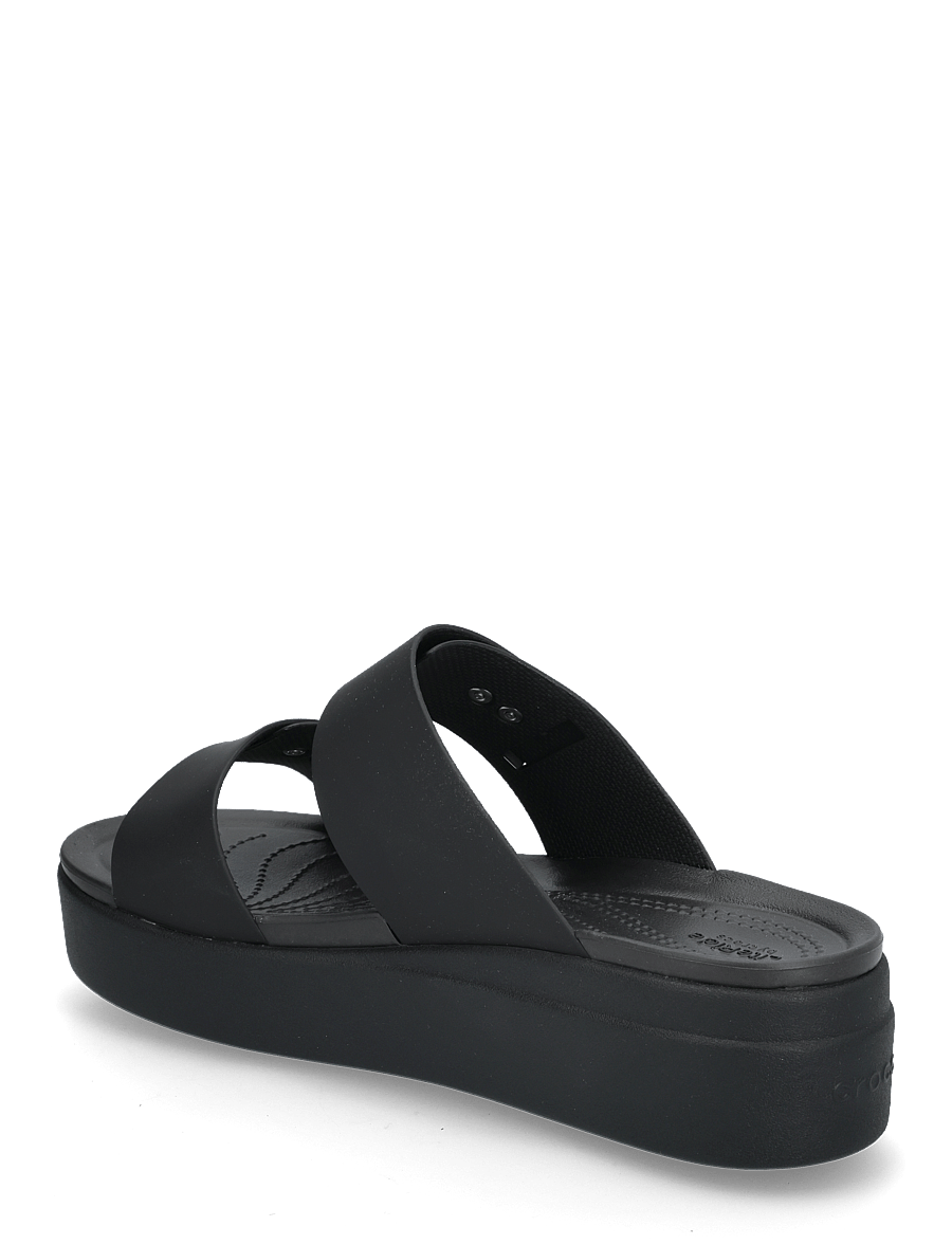 Crocs - Brooklyn Buckle LowWdg - platta sandaler - black - 2