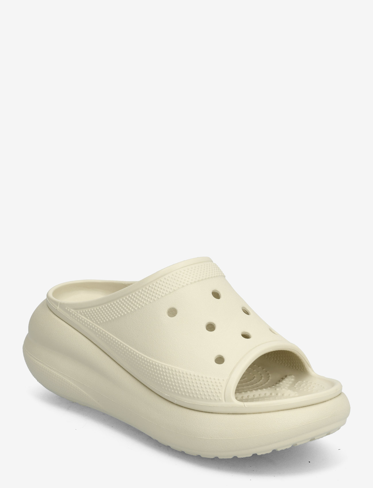 Crocs - Crush Slide - buty z odkrytą piętą na płaskim obcasie - bone - 0