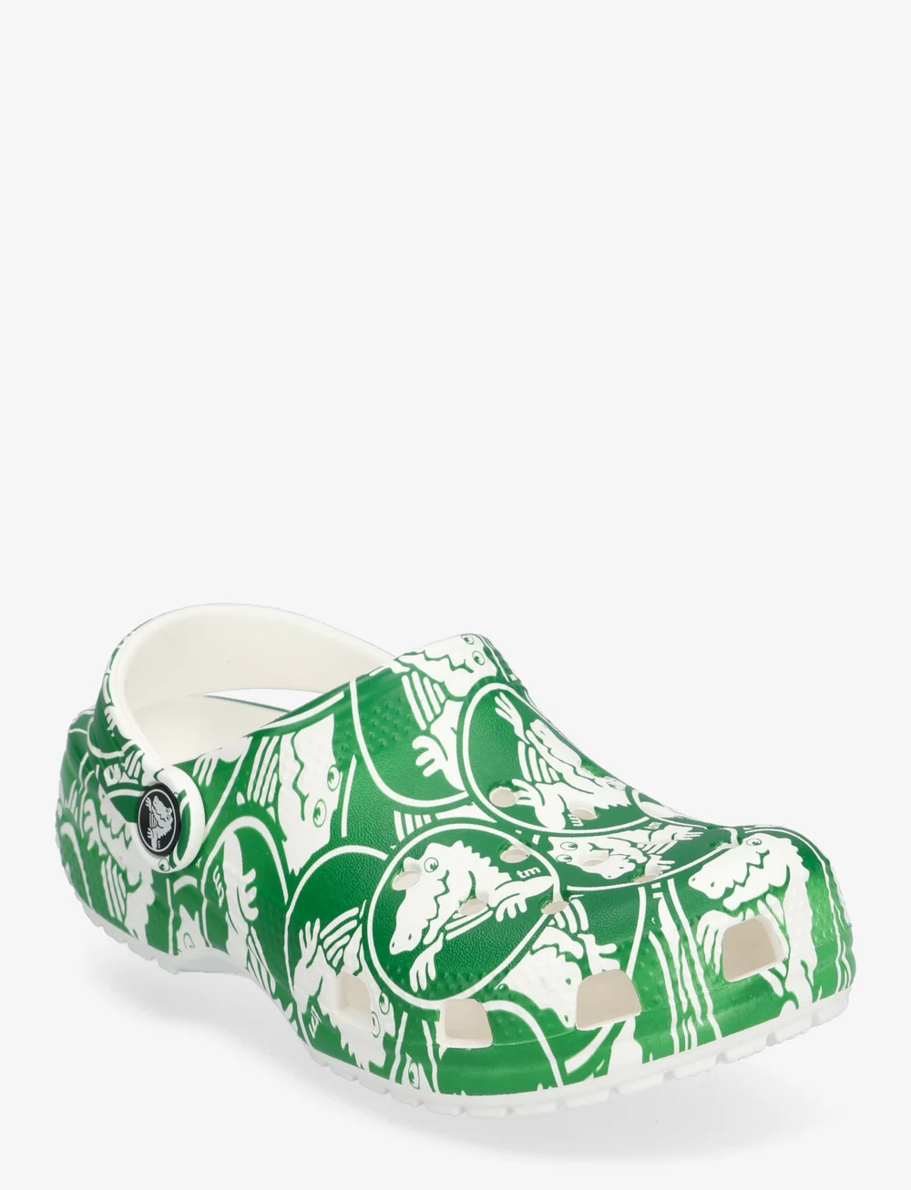 Green and white crocs discount