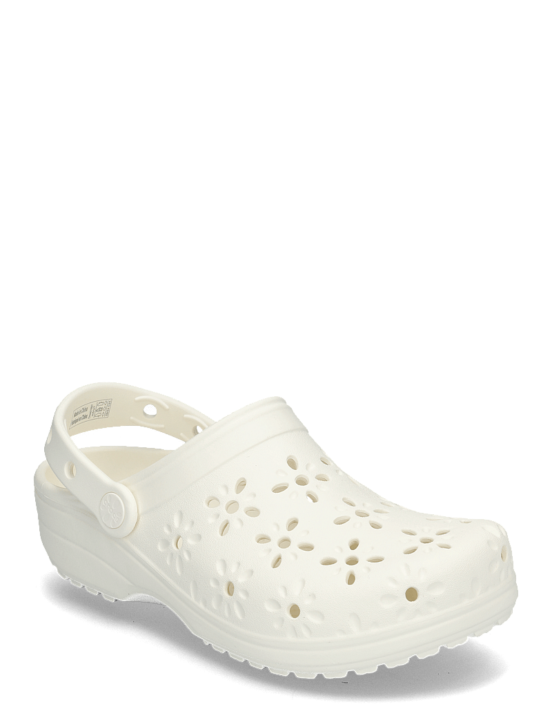 Crocs - Classic Floral Cut Out Clog - flache pantoletten - chalk - 0