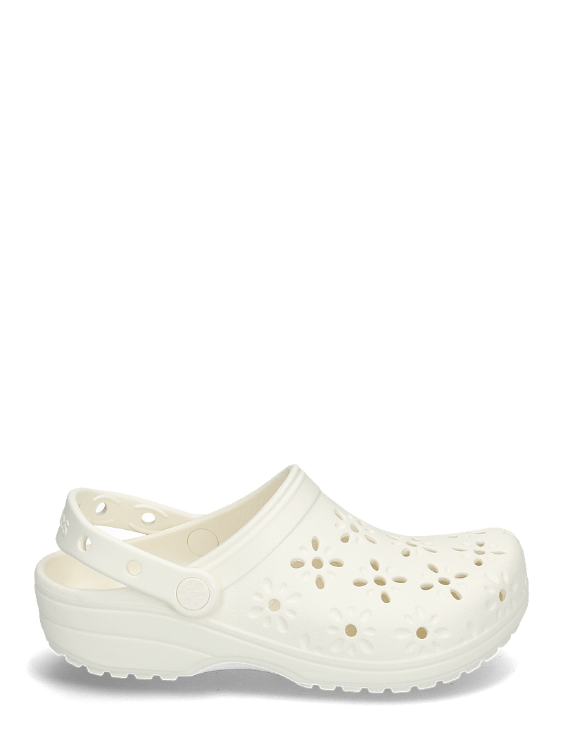 Crocs - Classic Floral Cut Out Clog - flache pantoletten - chalk - 1