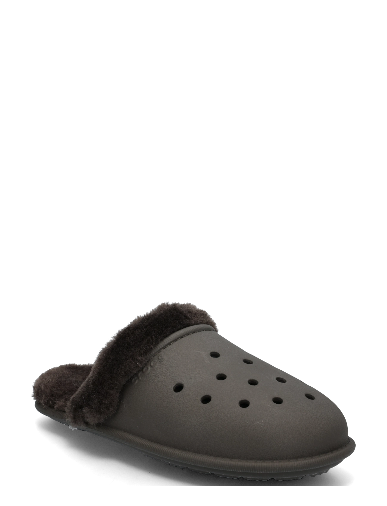 Crocs Classic Fuzz Scuff - Shoes - DARK COCOA / brown