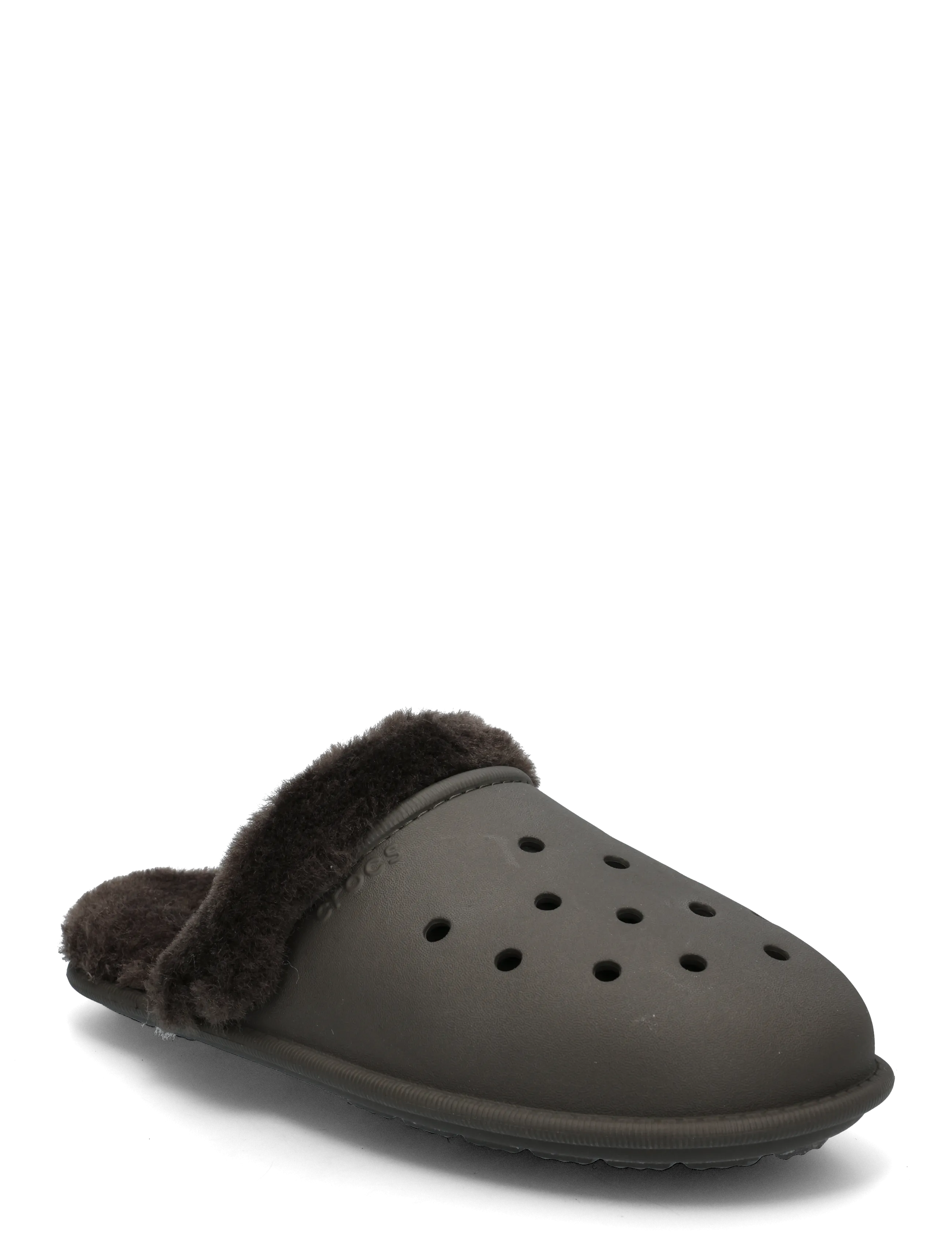 Crocs Classic Fuzz Scuff - Shoes - DARK COCOA / brown