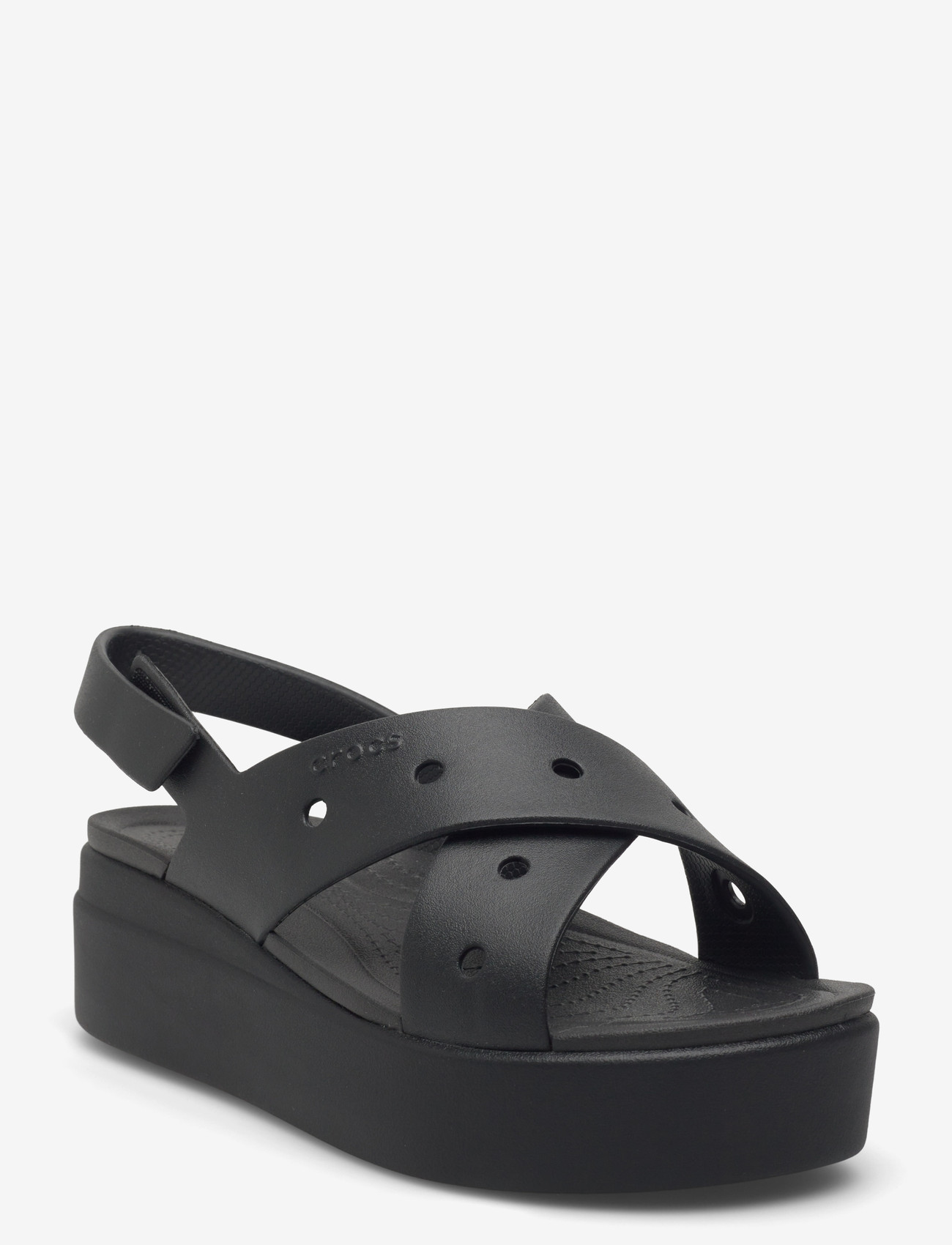 Crocs - Brooklyn 4U Cross Strap Sandal - platform sandals - black - 0