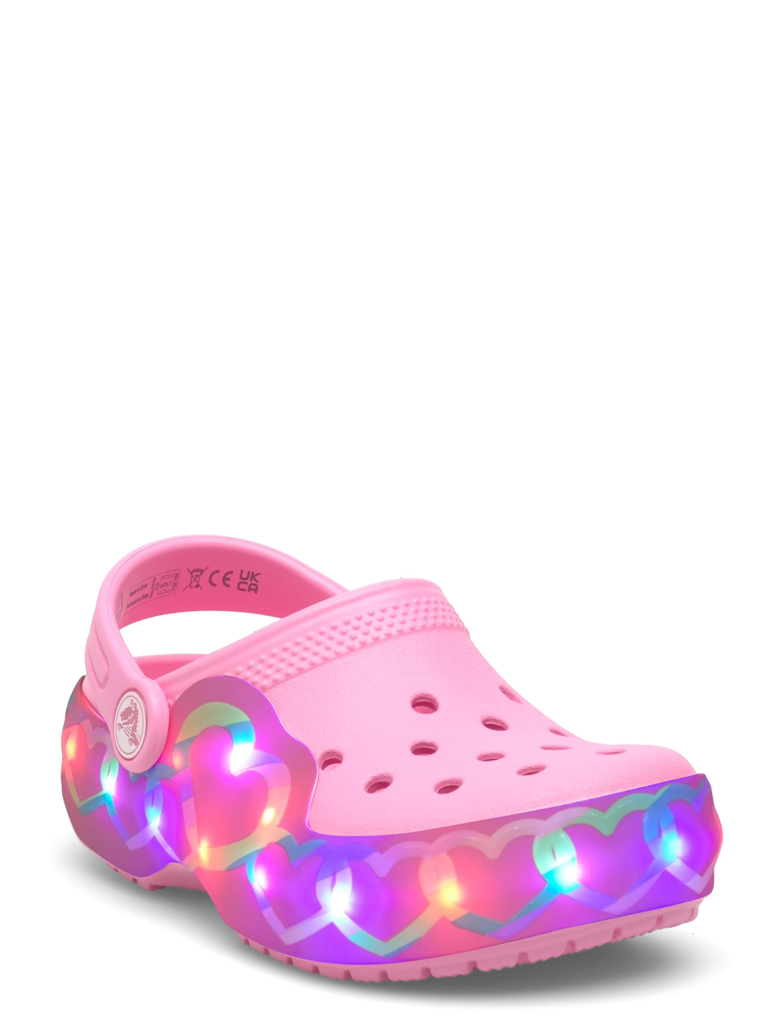 Crocs Classic Heart Lights Clog T - Klumpės - PINK LEMONADE / pink/rose