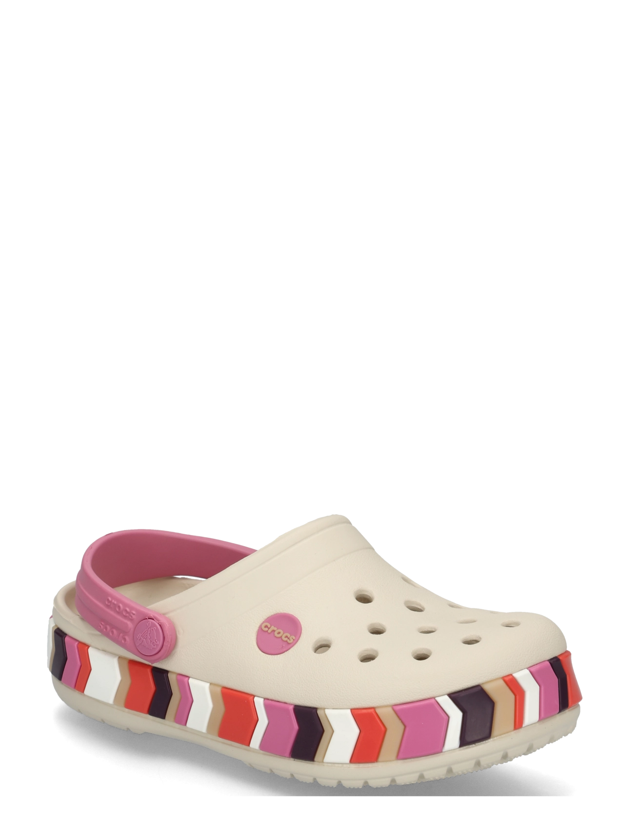 Crocs Crocband Chevron Band Clog K - Crocs - FRAPPÉ/QUIET ROSE / cream