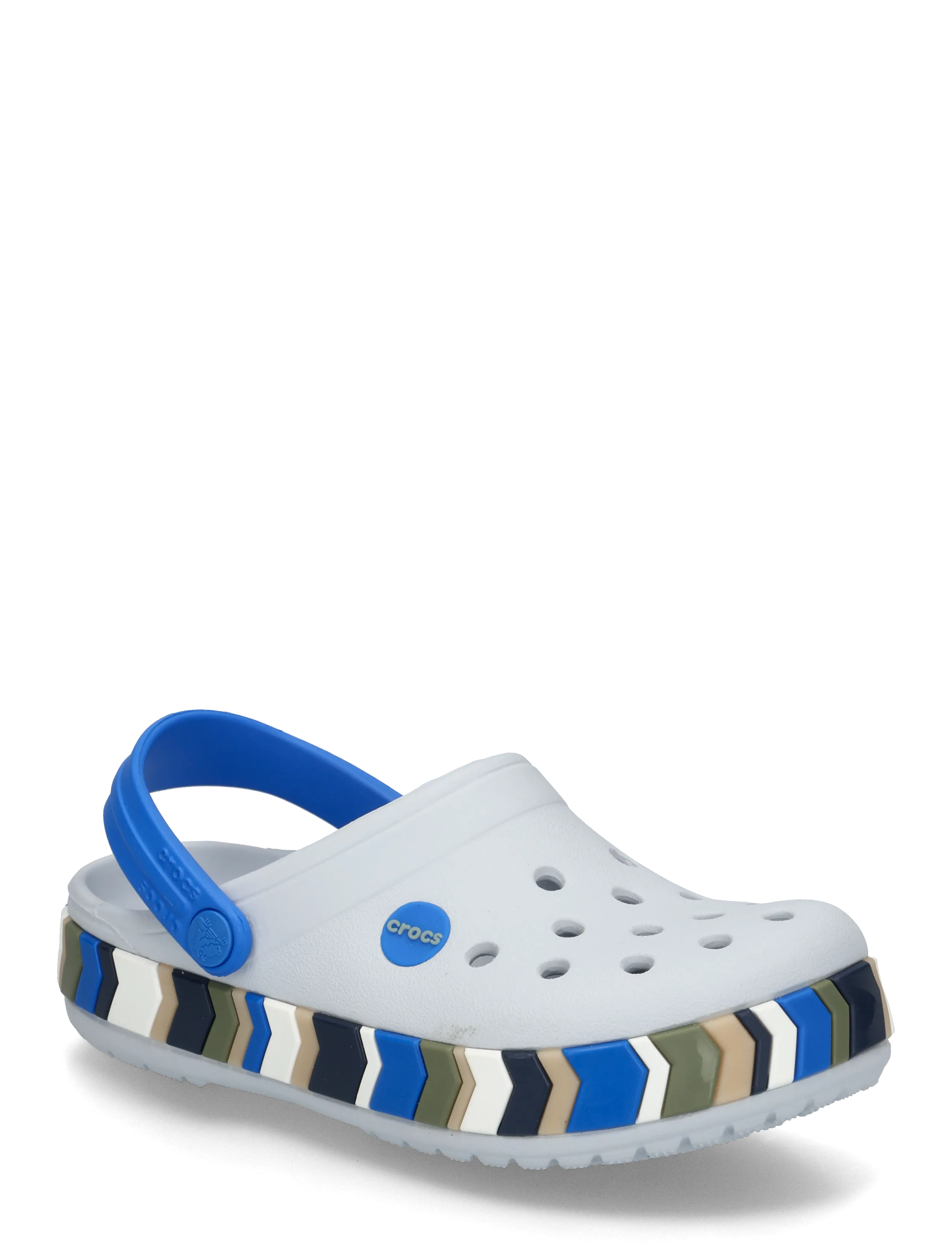 Crocs Crocband Chevron Band Clog K - Schuhe - STEEL/BLUE BLAZE / grey
