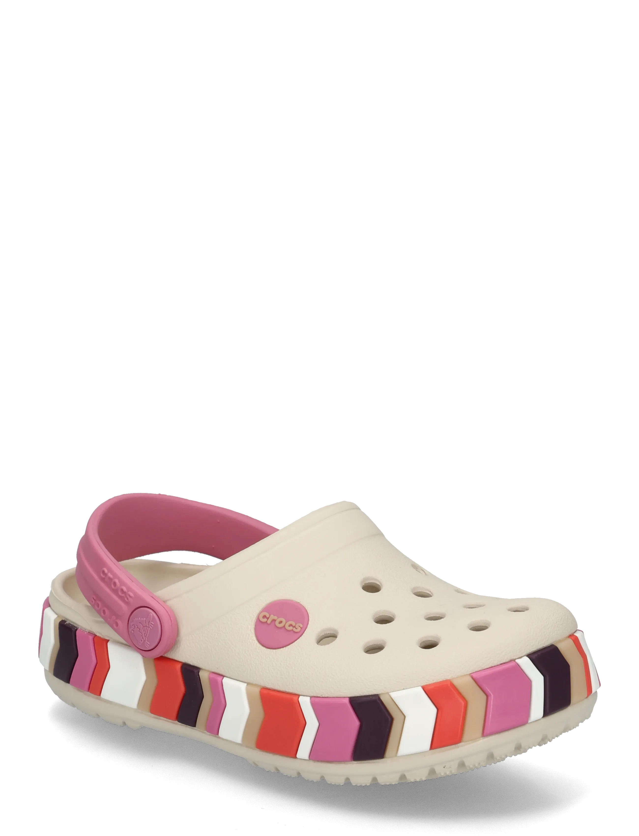 Crocs Crocband Chevron Band Clog T - Sko - FRAPPÉ/QUIET ROSE / cream