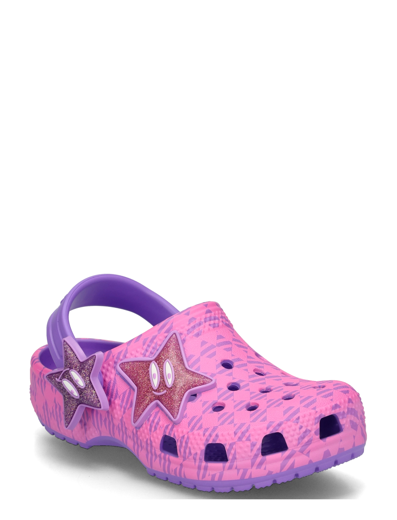 Crocs Classic Plaid And Stars Clog T, Børne Tern Stjerne Clog, Pink, Str: 25/26